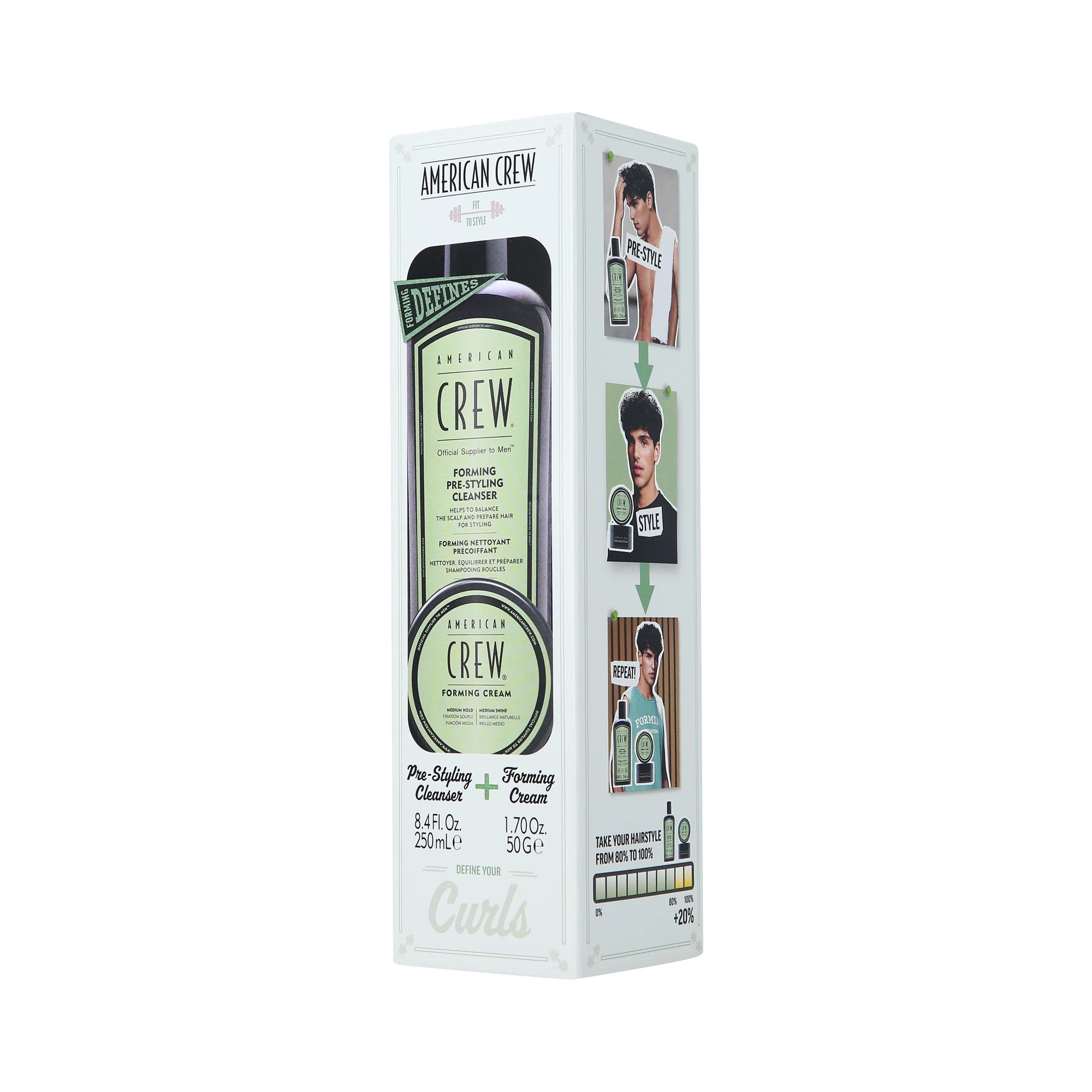AMERICAN CREW FORMING DUO Zestaw do pielęgnacji włosów, szampon 250 ml krem do stylizacji 50 g