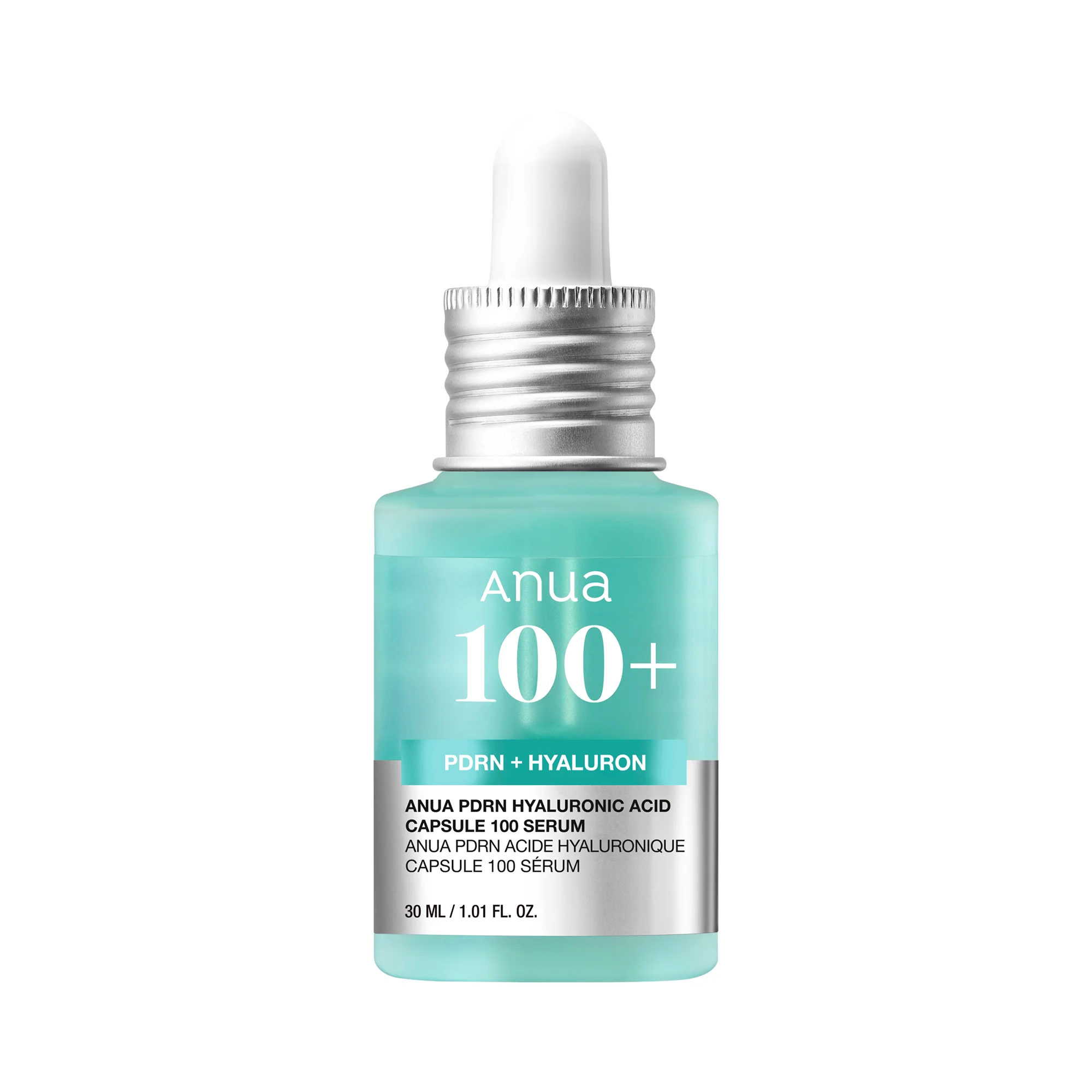 ANUA PDRN + HYALURONIC ACID CAPSULE 100 + Intensywnie nawilżające serum do twarzy z PDRN i kwasem hialuronowym 30 ml