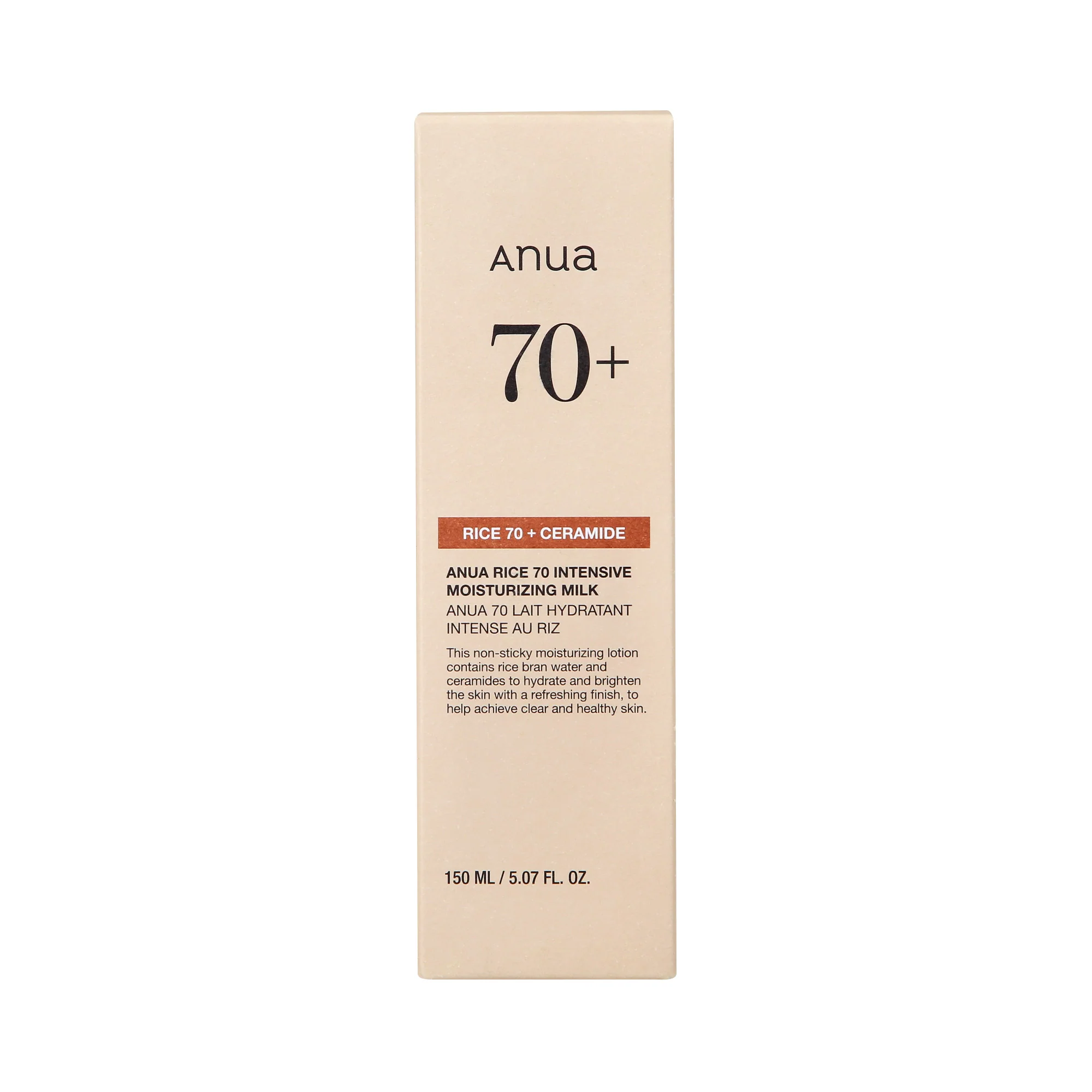 ANUA RICE 70 + CERAMIDE INTENSIVE MOISTURIZING MILK Intensywnie nawilżające mleczko do twarzy 150 ml - Image 2