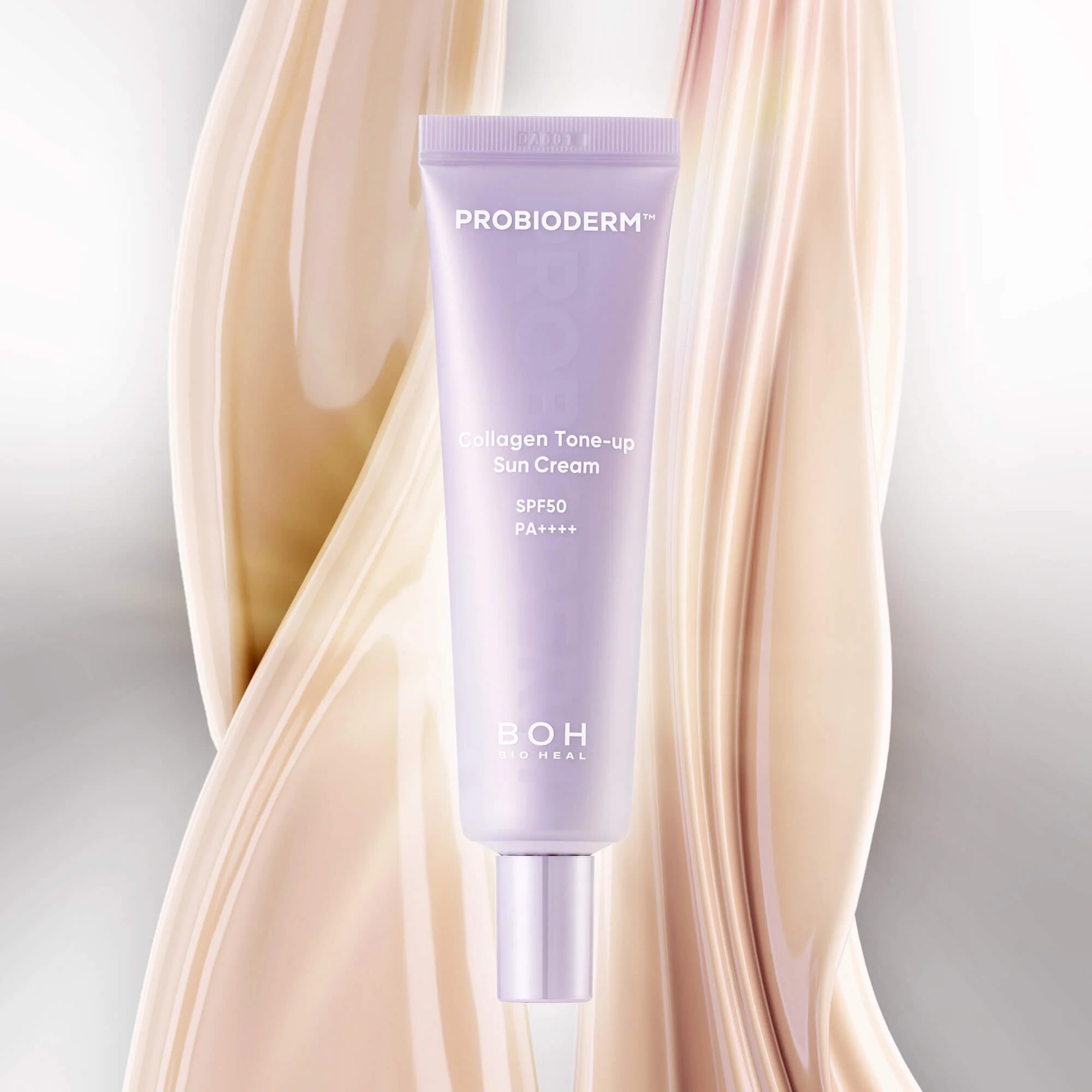 BIOHEAL BOH Probioderm™ Collagen Tone-Up Sun Cream SPF50 PA++++ – Rozświetlająco-tonujący krem przeciwsłoneczny 50 ml - Image 4