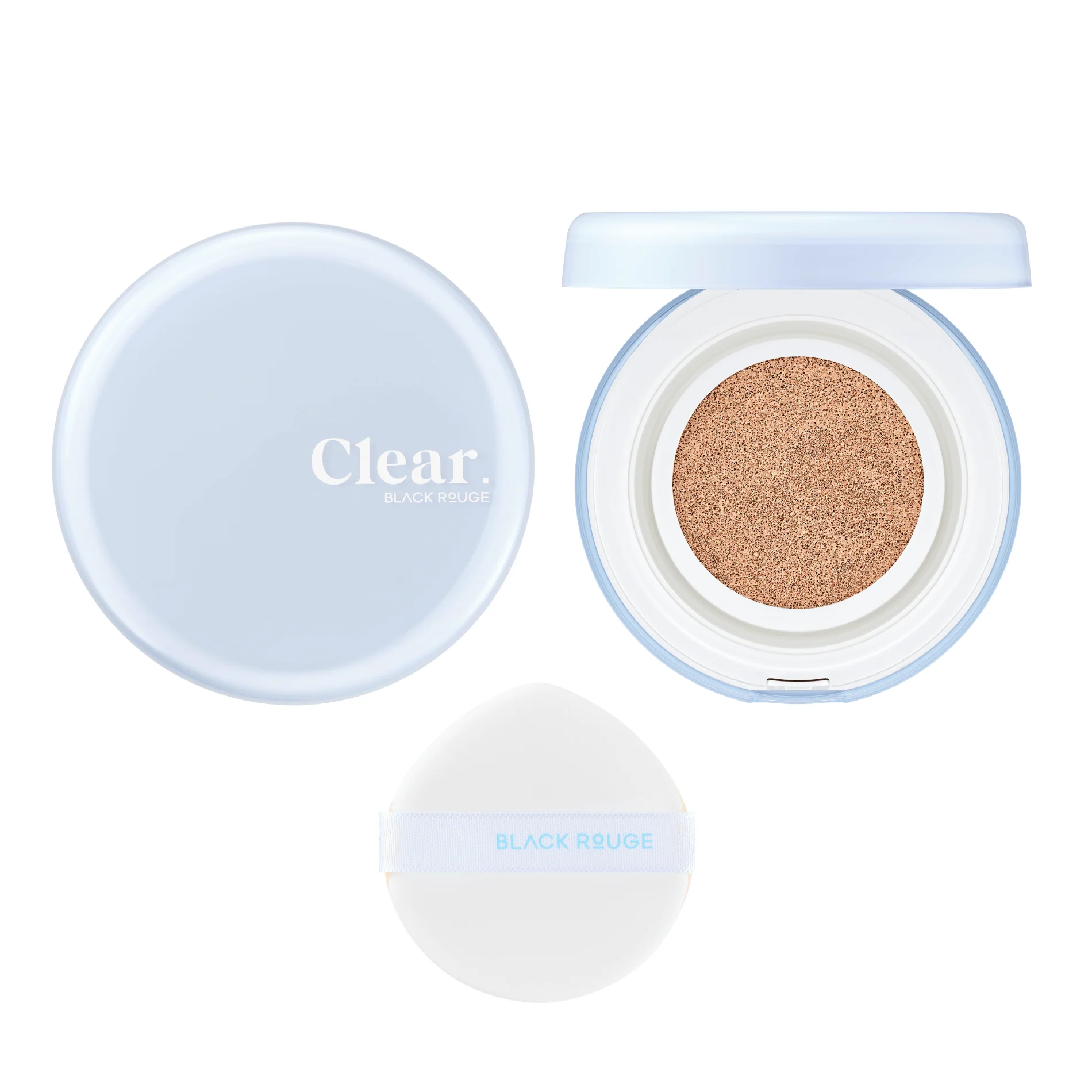 BLACK ROUGE Thin Layer Clear Cushion Wegański podkład o transparentnym glow i lekkim kryciu SPF 50+ PA++++ 14 g - Image 3