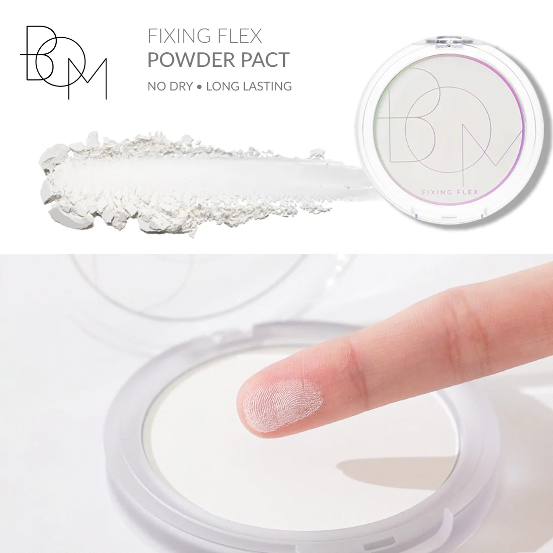 B.O.M FIXING FLEX POWDER PACT Ultralekki utrwalający puder do twarzy 7,5 g - Image 2