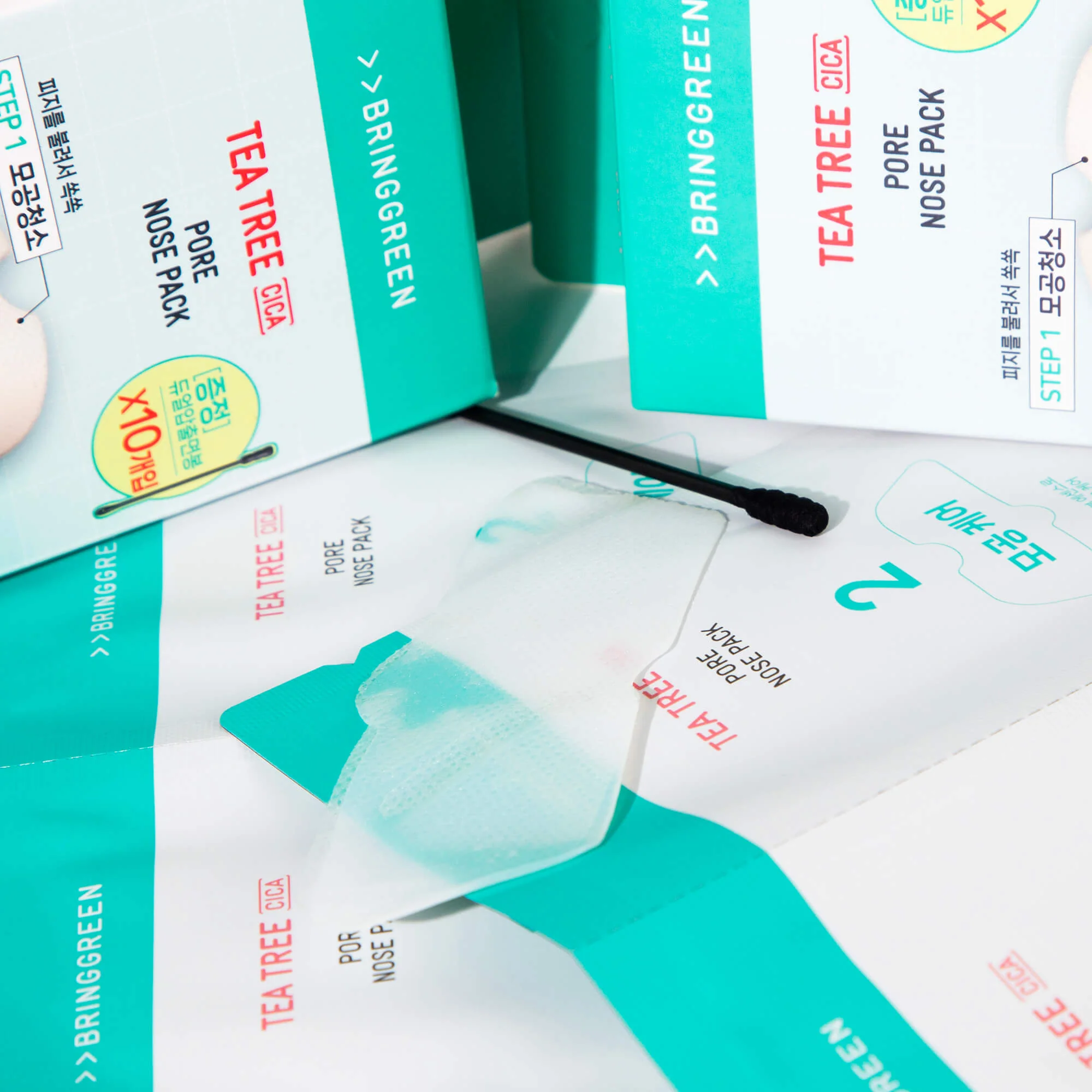BRINGGREEN Tea Tree Cica Pore Nose Strip 5P – Plastry oczyszczające na nos z drzewem herbacianym i cica, 5 szt. - Image 4