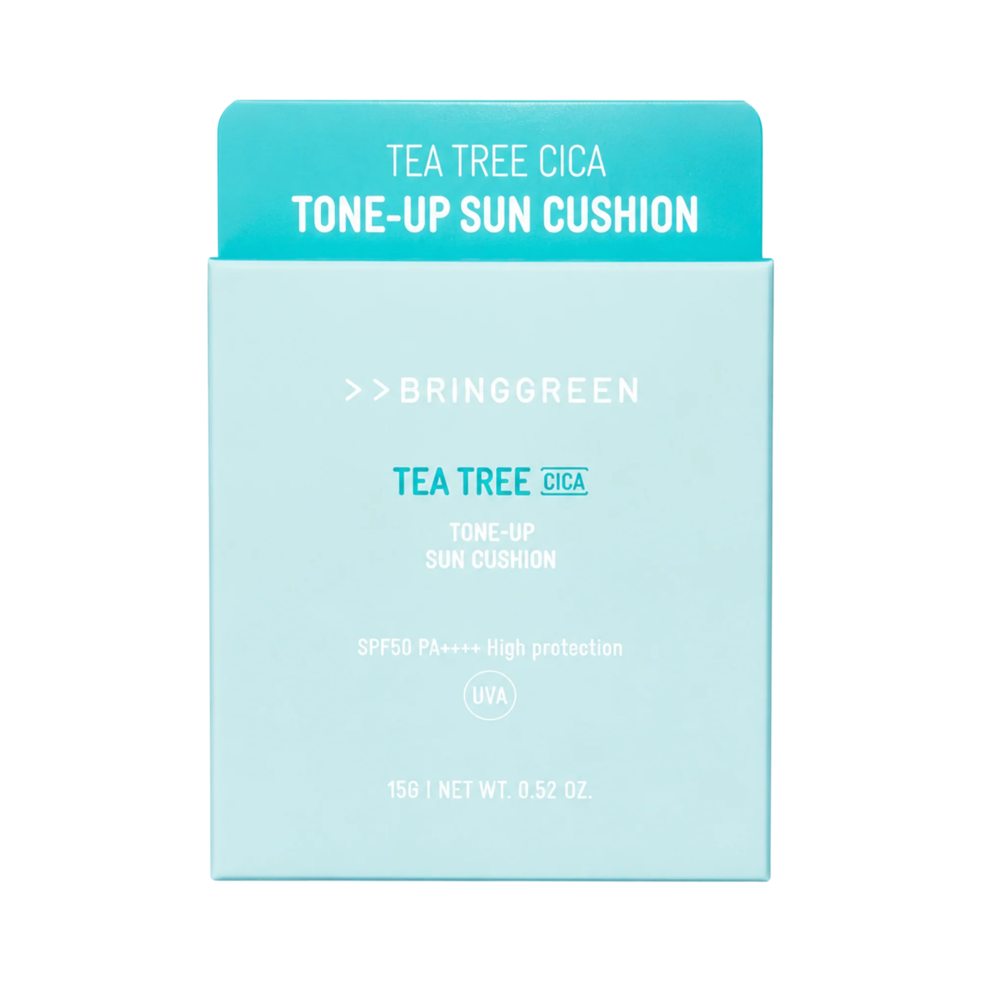 BRINGGREEN Tea Tree Cica Tone-up Sun Cushion SPF50 PA++++ – Mineralny cushion przeciwsłoneczny z efektem tone-up 15 g - Image 3