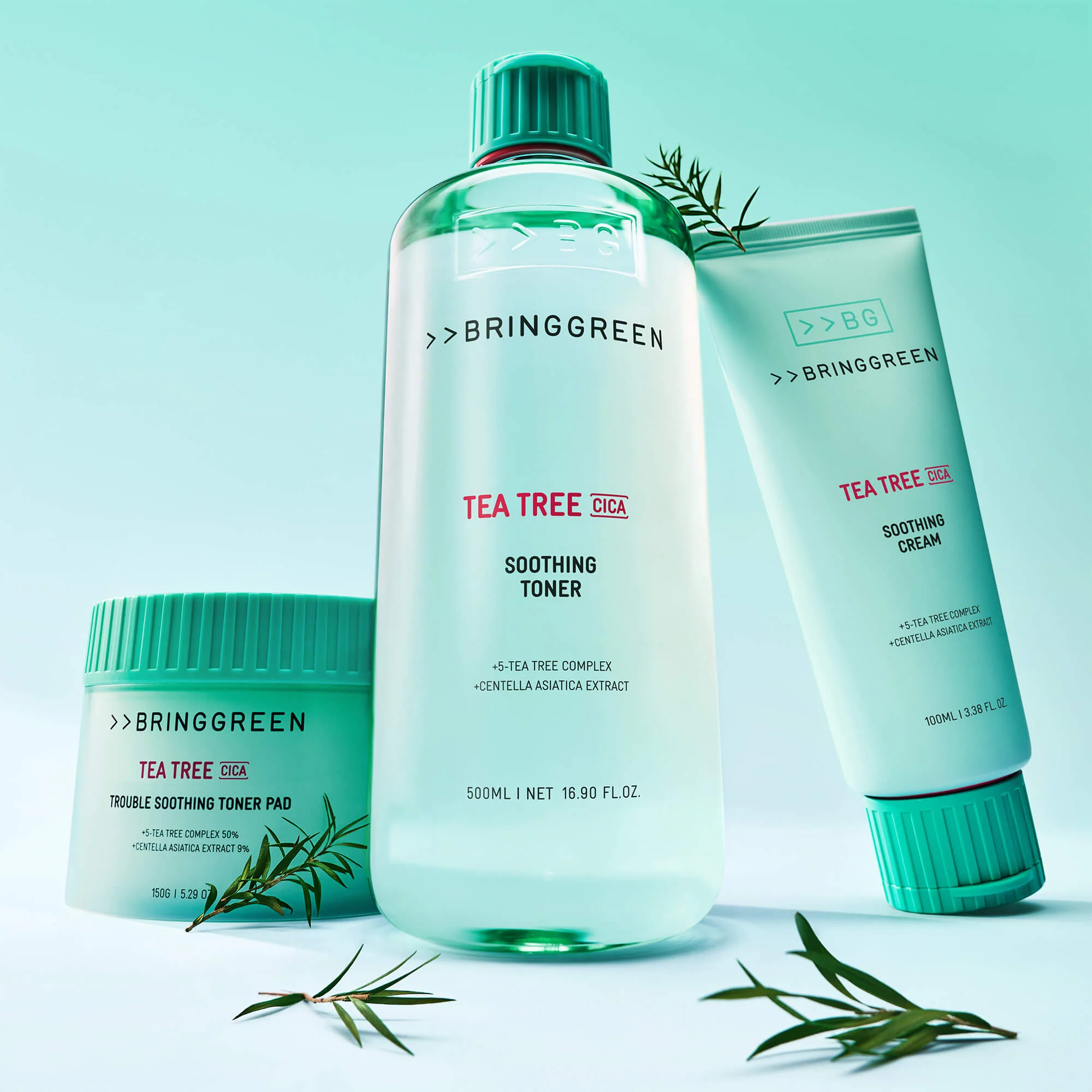 BRINGGREEN Tea Tree Cica Soothing Toner – Kojący tonik do twarzy z drzewem herbacianym i cica 250 ml - Image 6