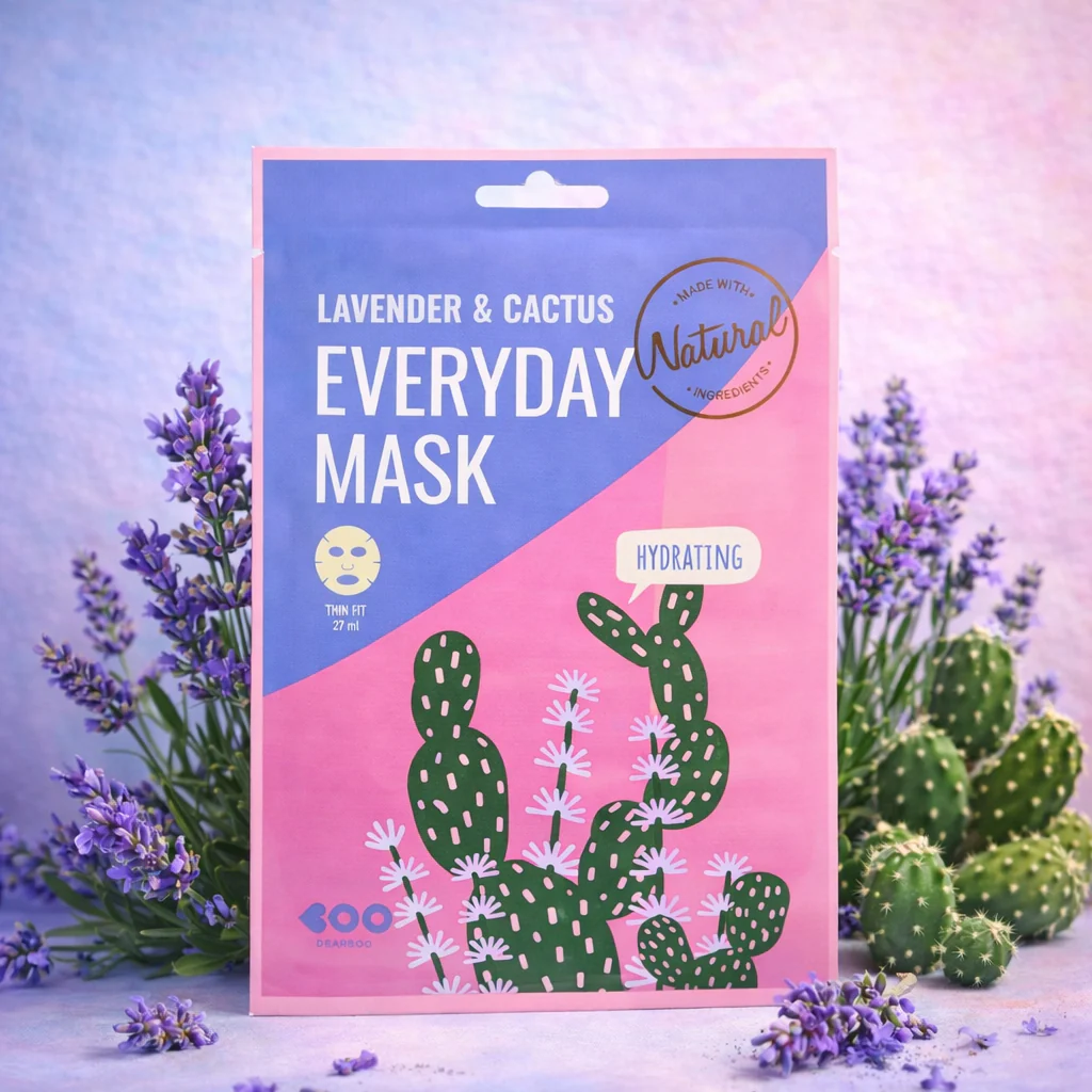 DEARBOO EVERYDAY LAVENDER&CACTUS Nawilżająca maska w płachcie 27 ml - Image 4