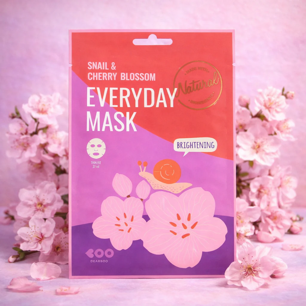 DEARBOO EVERYDAY SNAIL&CHERRY BLOSSOM Rozjaśniająca maska w płachcie 27 ml - Image 4