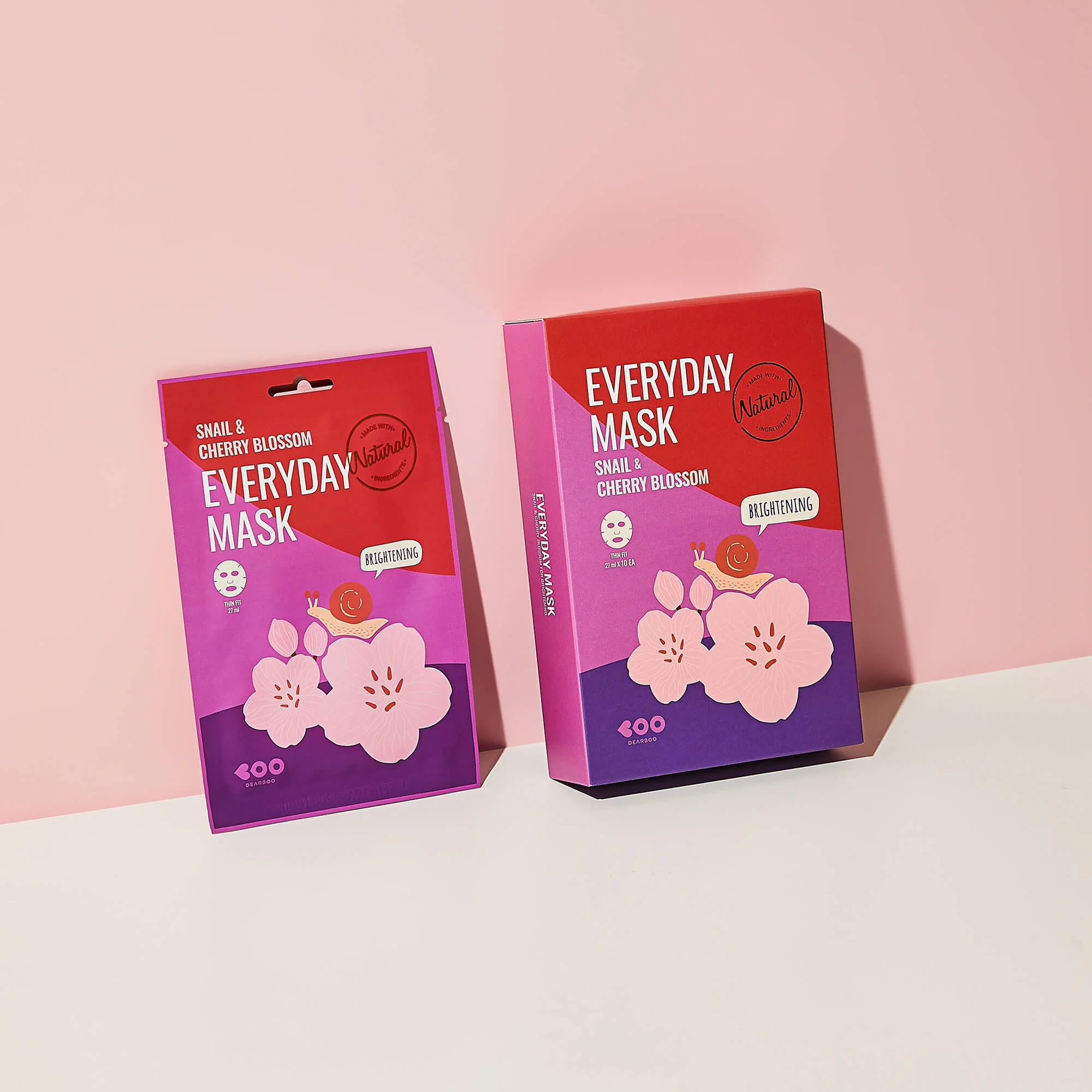 DEARBOO EVERYDAY SNAIL&CHERRY BLOSSOM Rozjaśniająca maska w płachcie 27 ml - Image 6