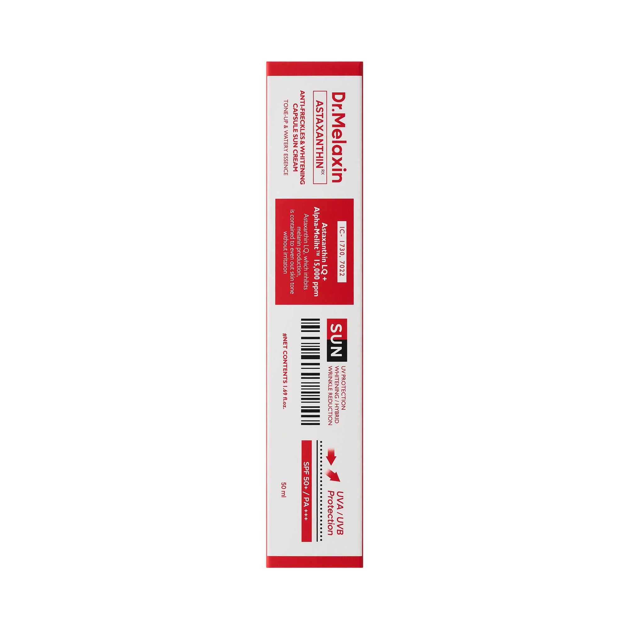 DR.MELAXIN Astaxanthin Anti-Freckles & Whitening Capsule Sunscreen SPF50+ / PA+++ - Tonujący krem z filtrem na przebarwienia 50 ml - Image 2