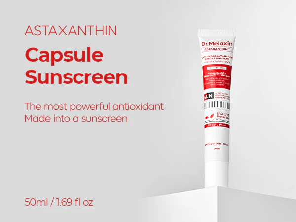 DR.MELAXIN Astaxanthin Anti-Freckles & Whitening Capsule Sunscreen SPF50+ / PA+++ - Tonujący krem z filtrem na przebarwienia 50 ml - Image 9