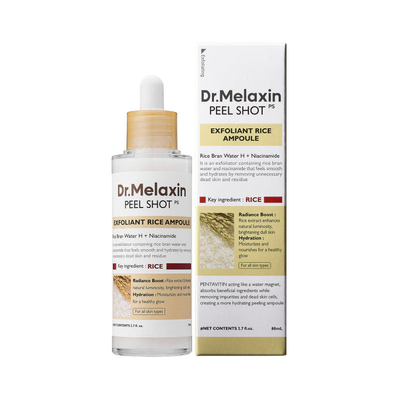 DR.MELAXIN PEEL SHOT LINE Delikatnie złuszczająca ampułka z ekstraktem z białego ryżu 80 ml