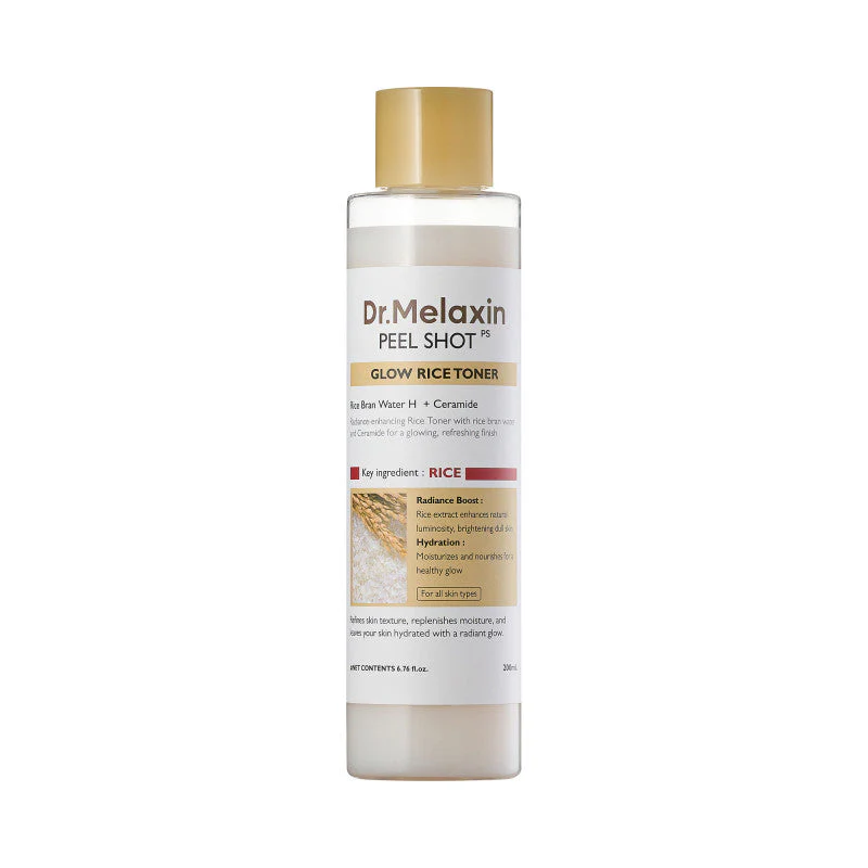 DR.MELAXIN PEEL SHOT GLOW WHITE RICE TONER Nawilżająco-rozświetlający tonik ryżowy 200 ml