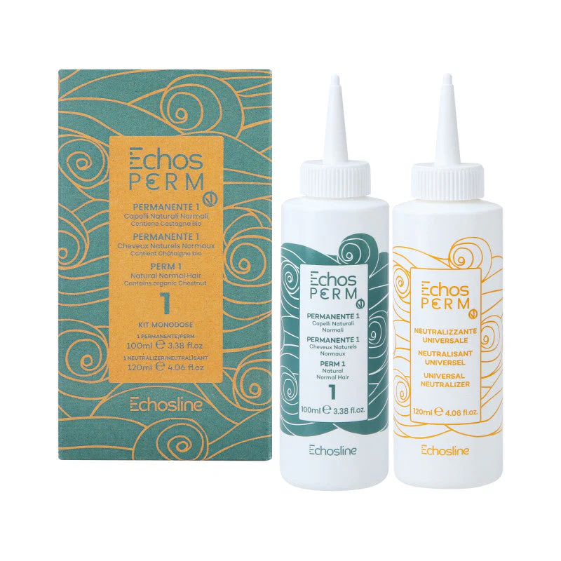 ECHOSLINE PERM Zestaw do trwałej ondulacji P1 Włosy naturalne 100 ml+120 ml