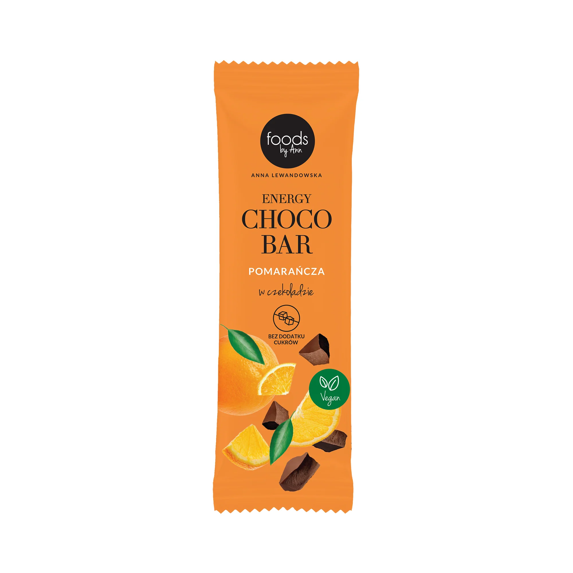 FOODS BY ANN Baton energetyczny w czekoladzie, Pomarańcza 35 g