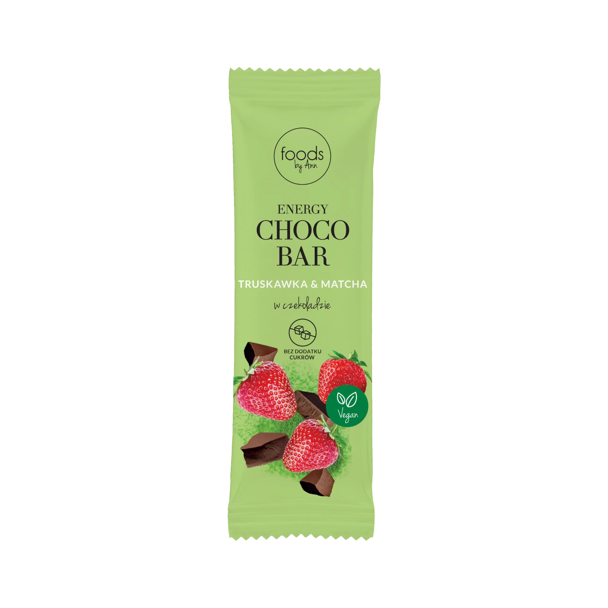FOODS BY ANN Baton energetyczny w czekoladzie, Truskawka & Matcha 35 g