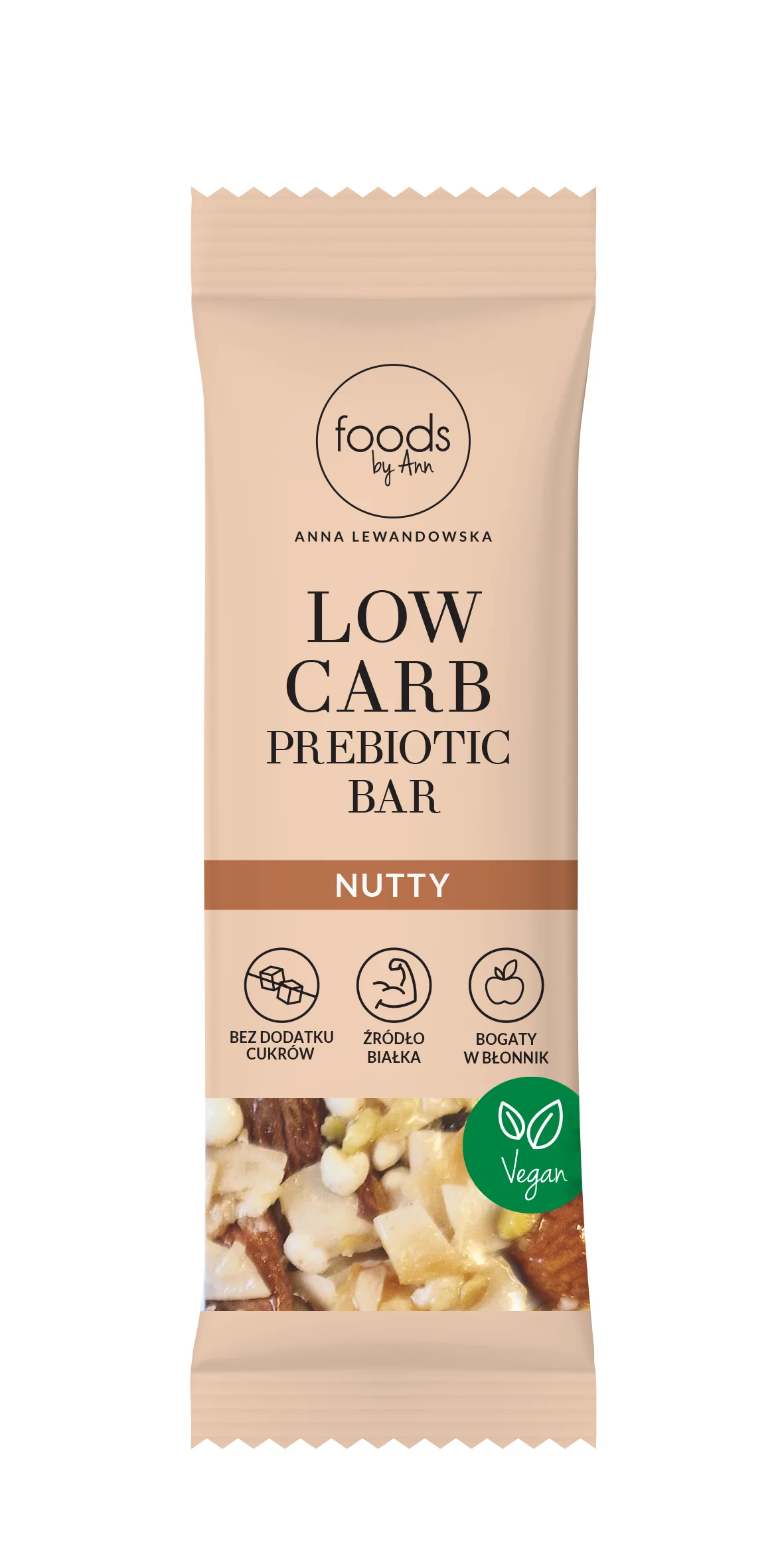 FOODS BY ANN Baton prebiotyczny o niskiej zawartości węglowodanów, orzechowy 35 g