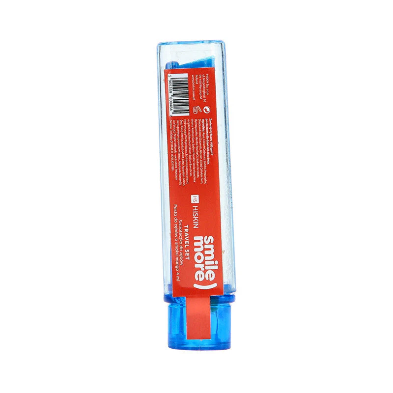 HISKIN DENTAL TRAVEL Składana szczoteczka do zębów + pasta o smaku mango 4 ml - Image 2