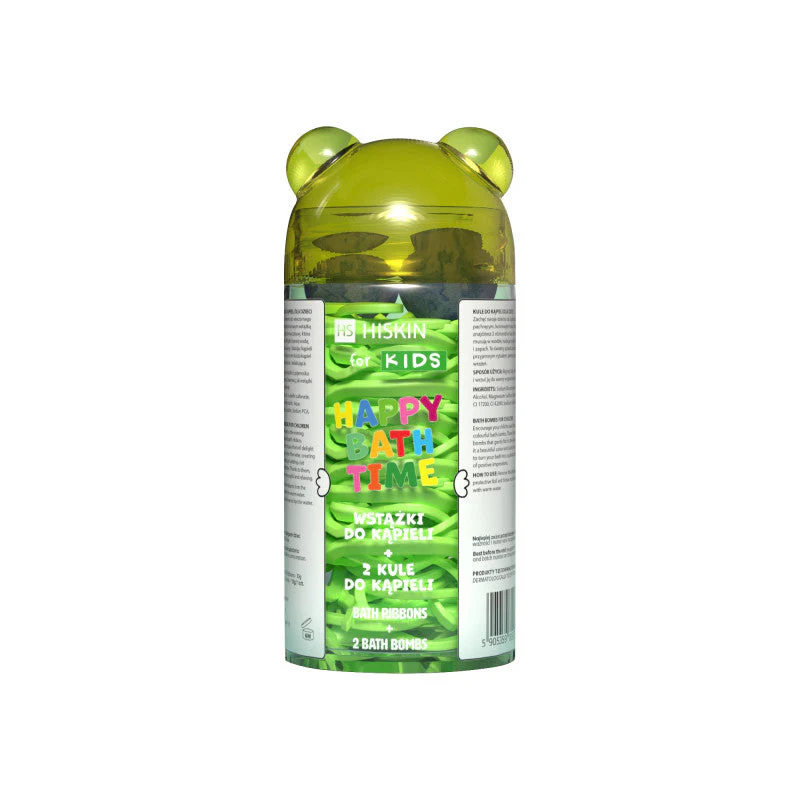 HISKIN FOR KIDS HAPPY BATH TIME Wstążki do kąpieli + 2 Kule do kąpieli dla dzieci Miś
