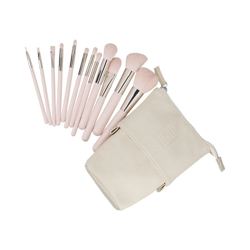 ilū basic Zestaw 12 pędzli do makijażu + etui, Różowy - Image 2