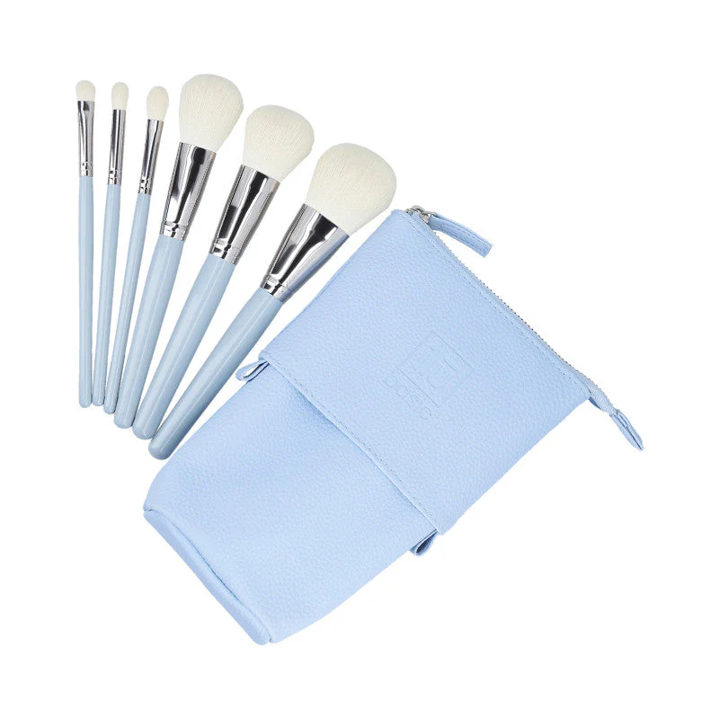 ilū basic Zestaw 6 pędzli do makijażu + etui, Niebieski - Image 2