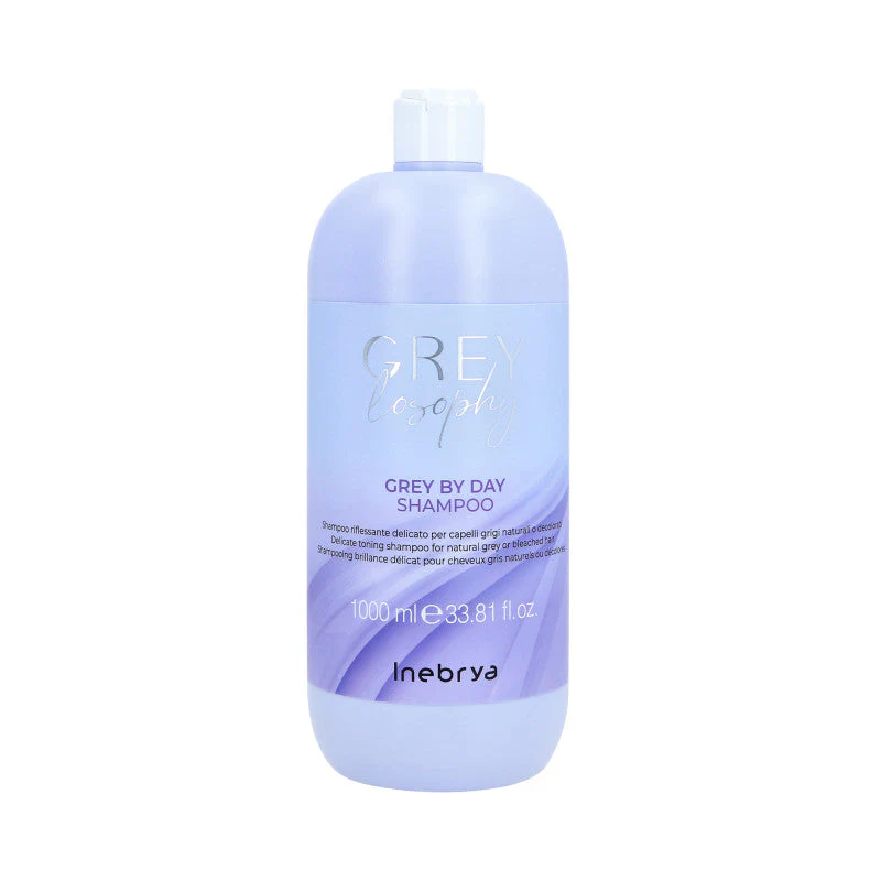 INEBRYA GREYLOSOPHY GREY BY DAY Delikatnie myjący szampon do włosów siwych i rozjaśnianych 1000 ml