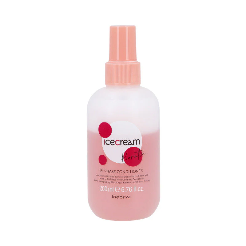 INEBRYA ICE CREAM KERATIN Bi-PHASE Dwufazowa odżywka w sprayu z keratyną 200 ml
