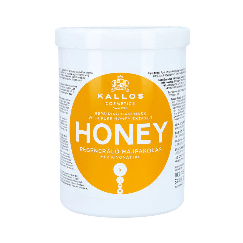 KALLOS KJMN Honey Odbudowująca maska do włosów z miodem 1000 ml