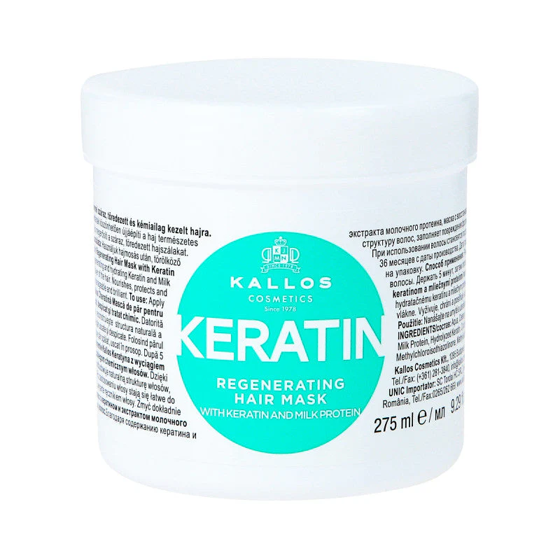 KALLOS KJMN Keratin maska do włosów suchych i łamiących się 275 ml