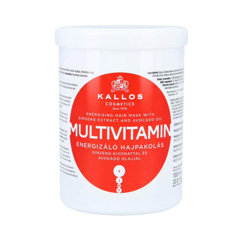 KALLOS KJMN Multivitamin Energetyzująca maska do włosów 1000 ml