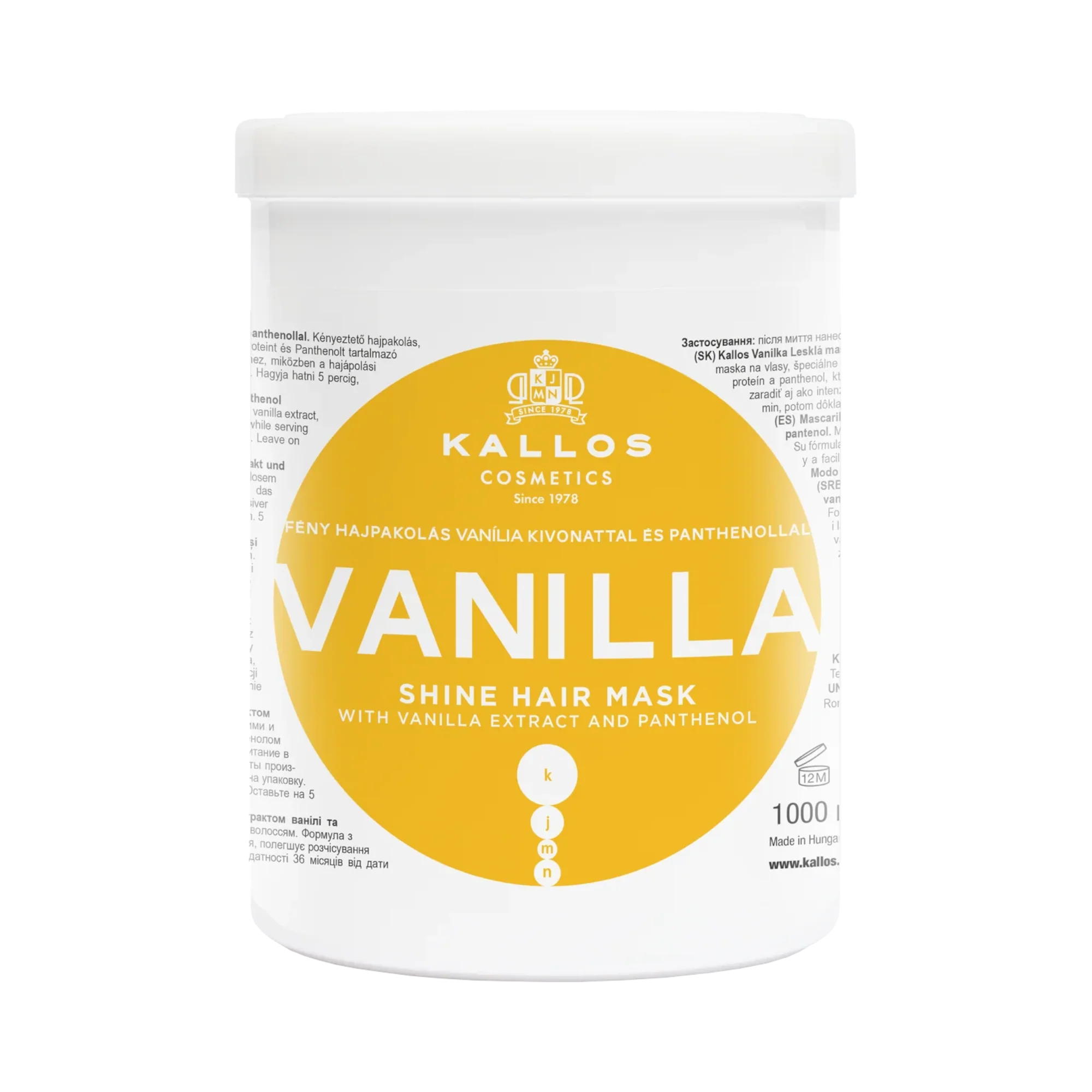 KALLOS KJMN VANILLA Kremowa maska nabłyszczająca 1000 ml