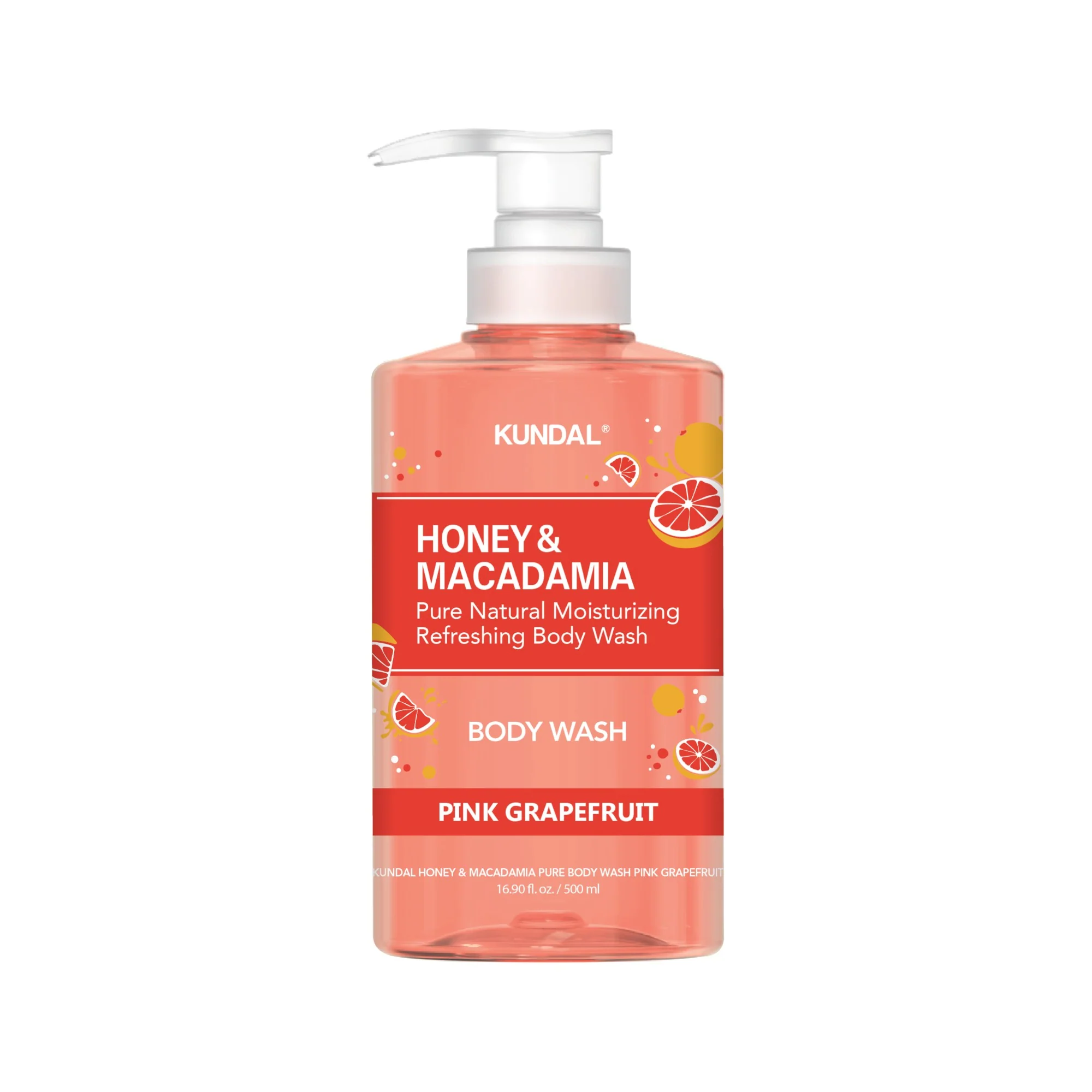 KUNDAL HONEY & MACADAMIA PINK GRAPEFRUIT EDITION Zestaw do mycia i pielęgnacji ciała 2 x 500 ml - Image 2