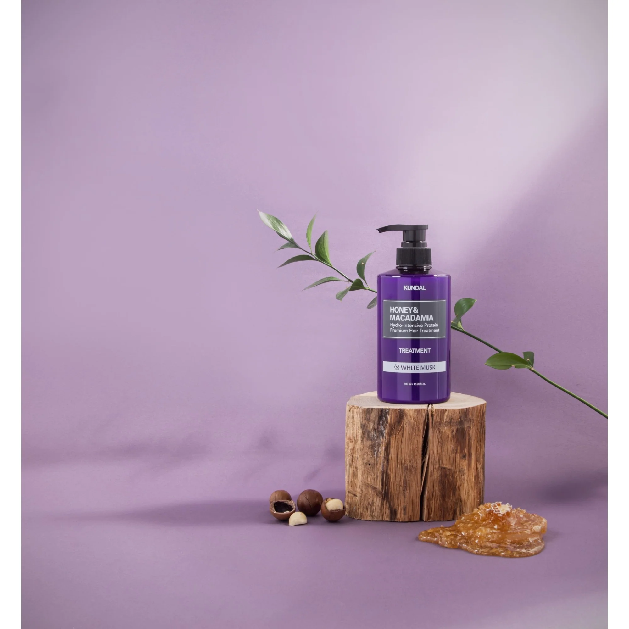 KUNDAL HONEY & MACADAMIA Intensywnie nawilżająca odżywka do włosów White Musk 500 ml - Image 4