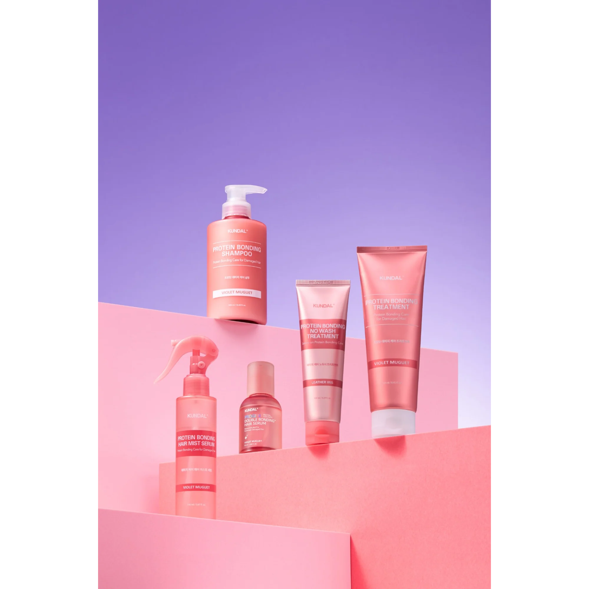 KUNDAL PROGEN DOUBLE BONDING Intensywnie regenerujące serum odbudowujące wiązania włosa Violet Muguet 50 ml - Image 4