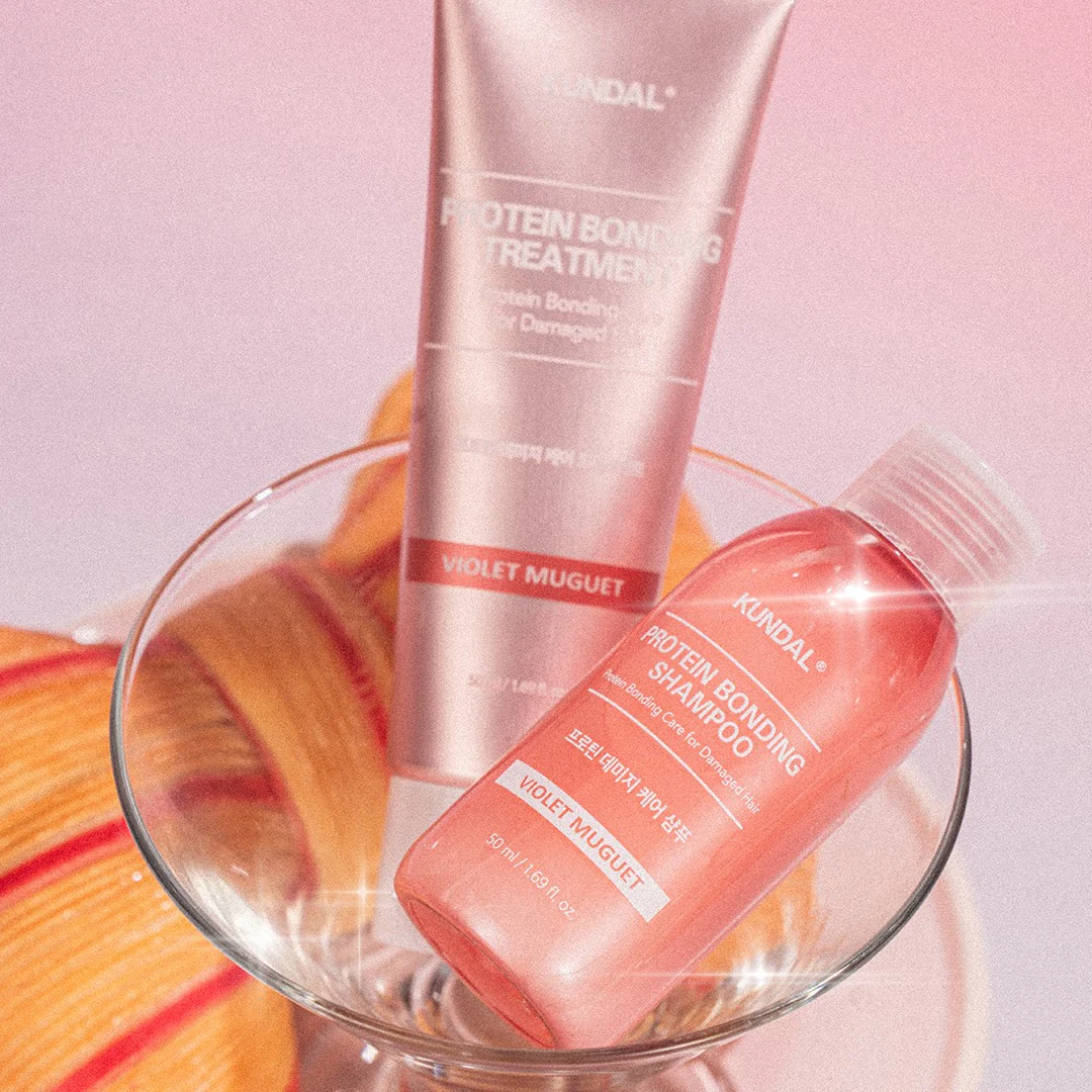 KUNDAL PROTEIN BONDING Głęboko regenerujący szampon do włosów Violet Muguet 50 ml - Image 2