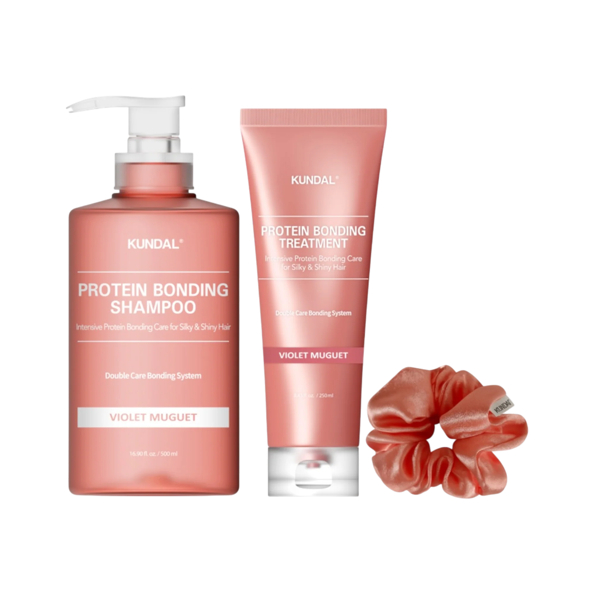 KUNDAL SILKU GLOW EDITION Intensywnie regenerujący zestaw do pielęgnacji włosów Violet Muguet 500 ml + 250 ml - Image 2