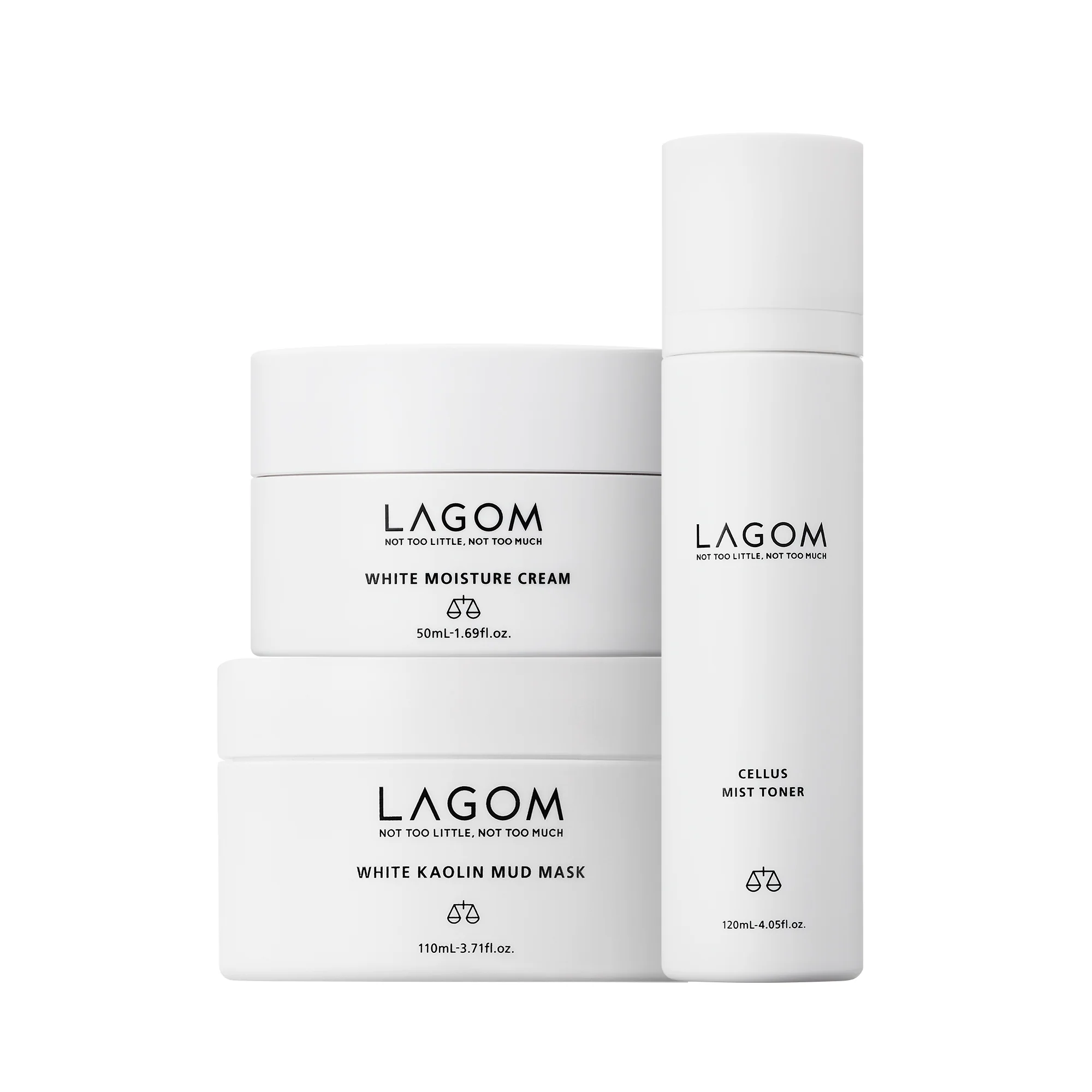 LAGOM Bright & Balance Set – zestaw rozświetlająco-nawilżający z białą glinką