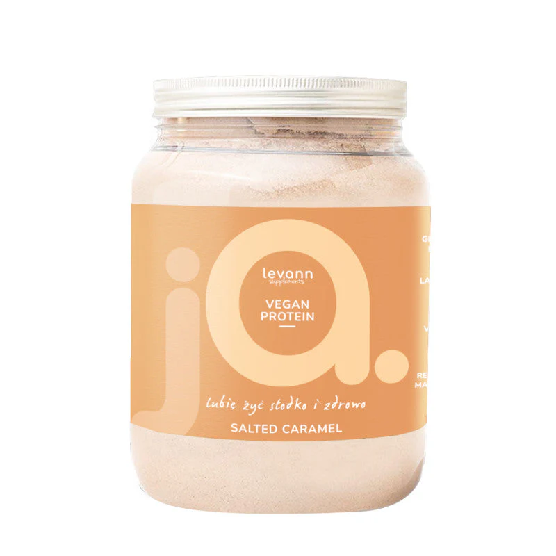 LEVANN “jA” VEGAN PROTEIN Wegańskie proteinowe białko o smaku słonego karmelu – proszek 500g