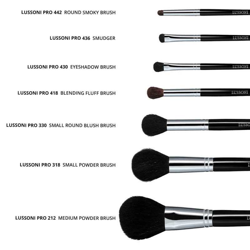 LUSSONI Natural Smoothness - Zestaw 7 Profesjonalnych pędzli do makijażu - Image 2