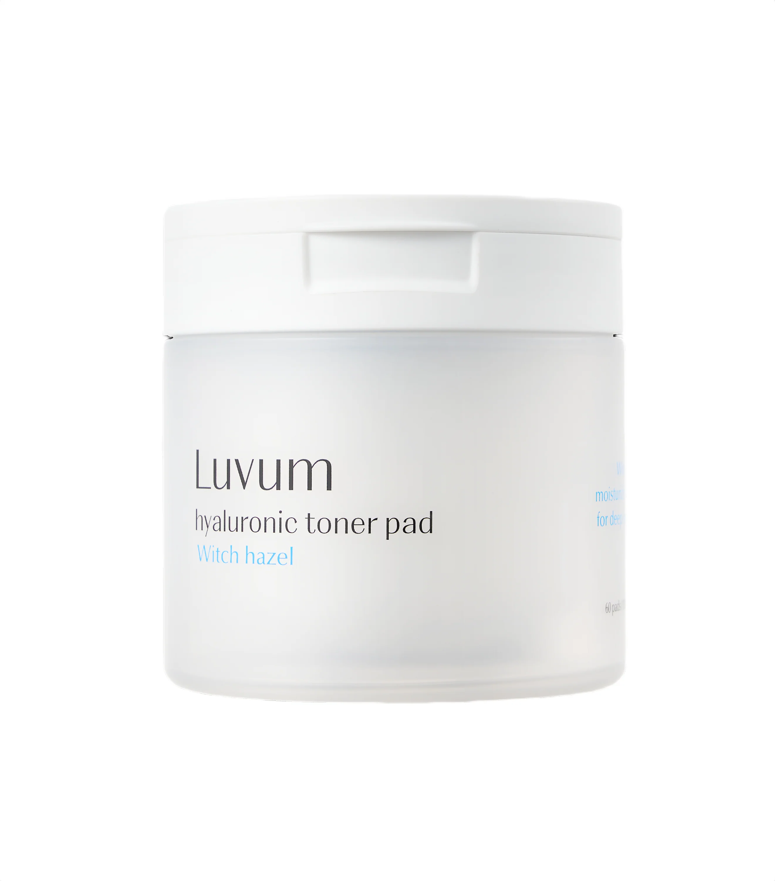 LUVUM WITCH HAZEL HYALURONIC TONER PAD Płatki tonizujące z roślinnym kwasem hialuronowym i hydrolatem z oczaru wirginijskiego 130 ml 60 szt.