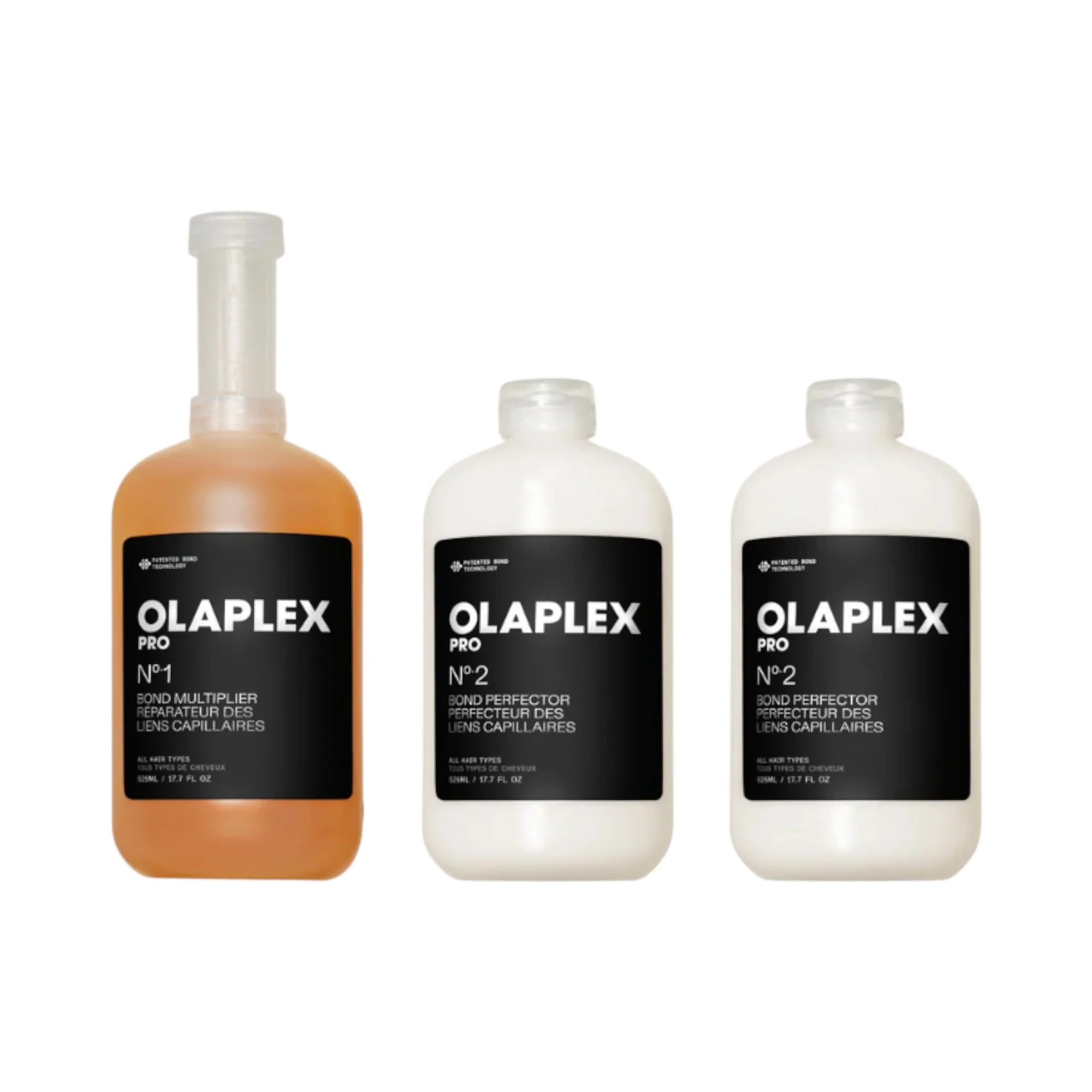 OLAPLEX PRO EXCLUSIVE ORIGINAL BOND BUILDING KIT Zestaw profesjonalny do pielęgnacji włosów N°1 Bond Multiplier 525 ml + N°2 Bond Perfector 2 x 525 ml - Image 2