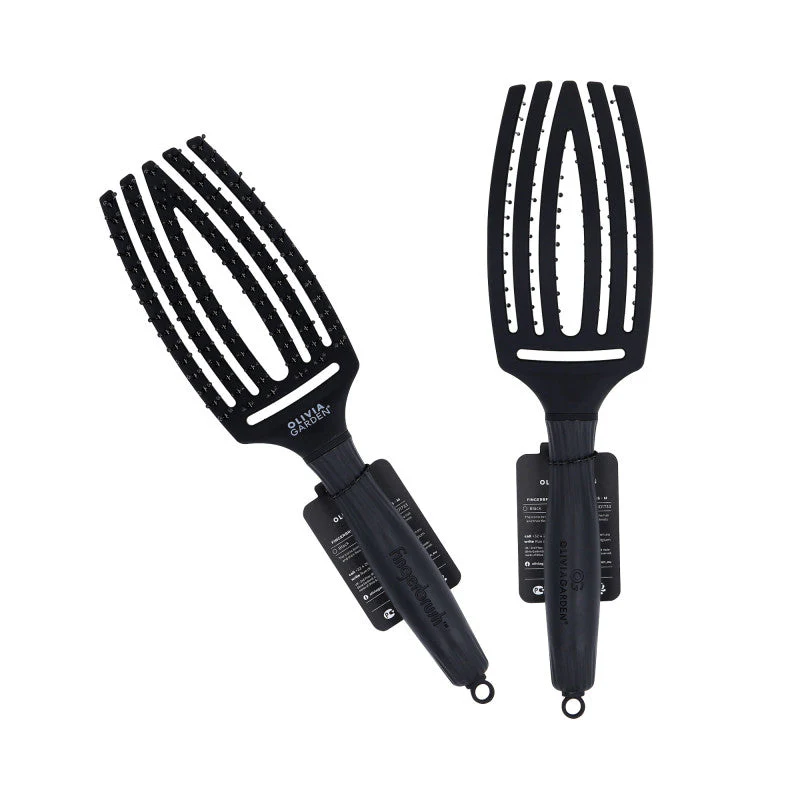 OLIVIA GARDEN FINGER BRUSH DOUBLE BRISTLES Szczotka do włosów Black
