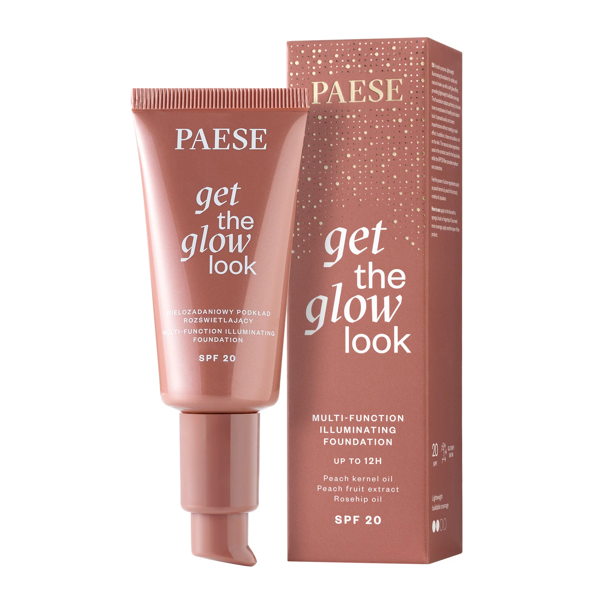 PAESE GET THE GLOW LOOK SPF 20 Wielozadaniowy podkład rozświetlający 30 ml - Image 4