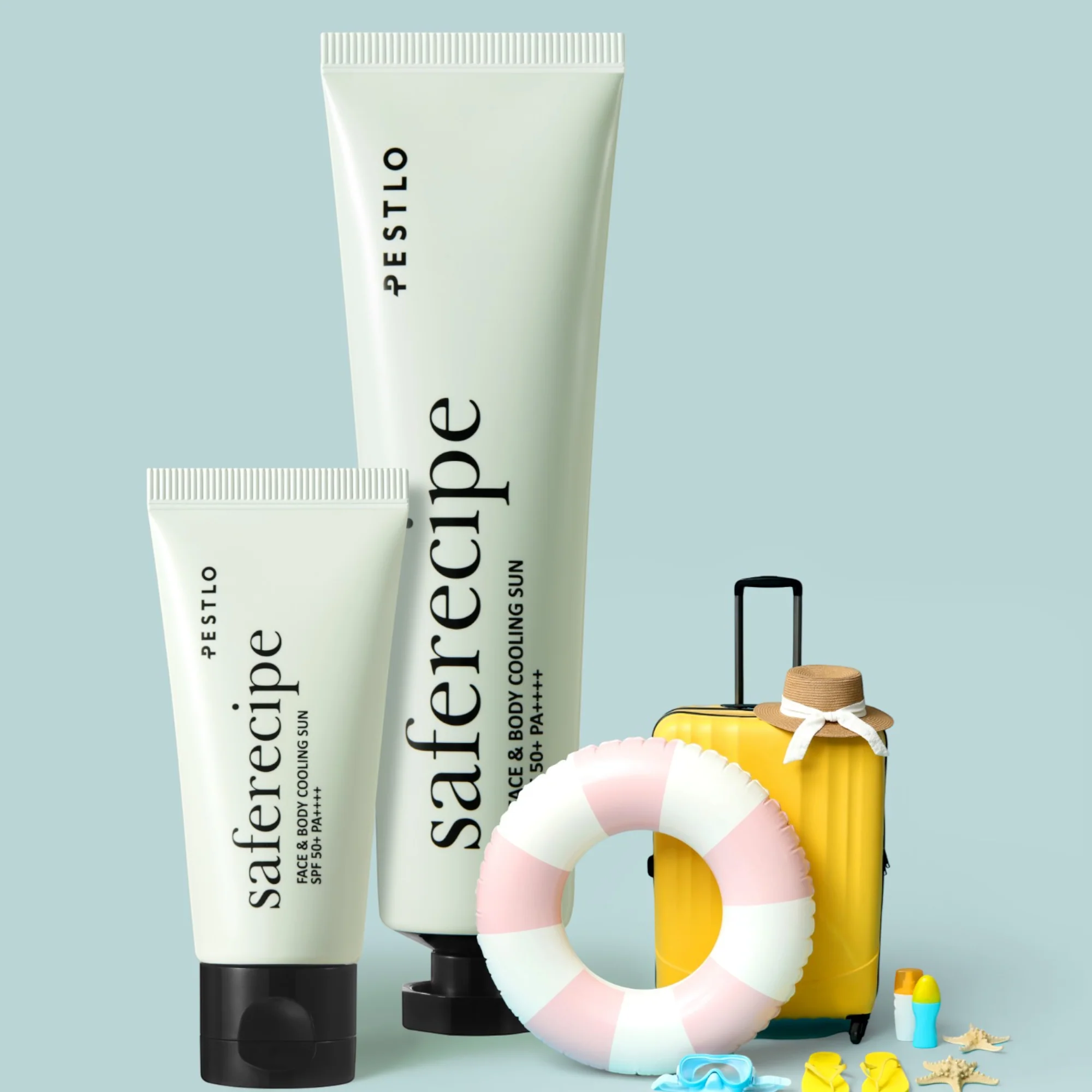 PESTLO SAFERECIPE FACE & BODY COOLING SUN Krem przeciwsłoneczny do twarzy i ciała z efektem chłodzenia SPF50+ PA++++ 100 ml - Image 4