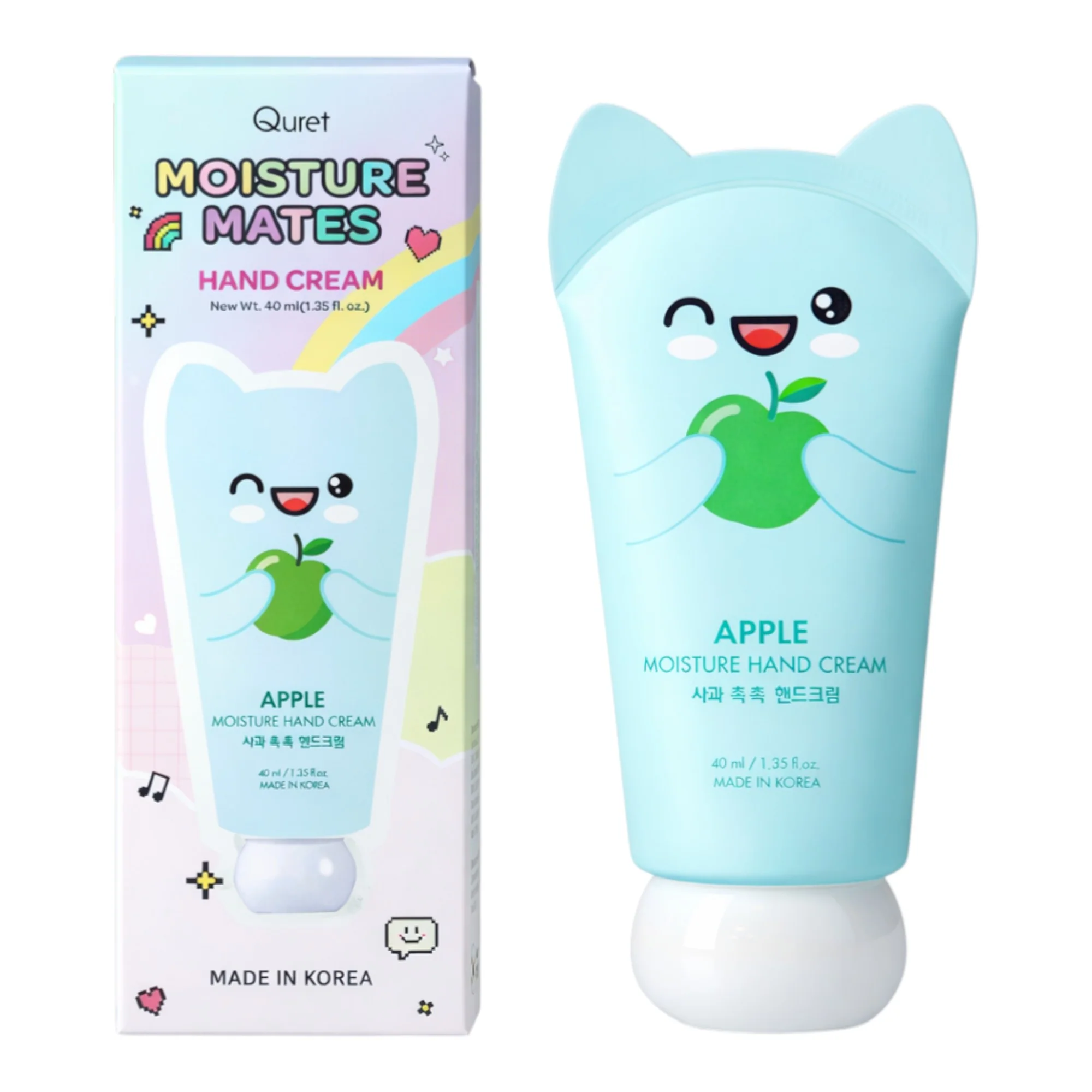 QURET Nawilżający krem do rąk z kwasem hialuronowym, Jabłko 40 ml