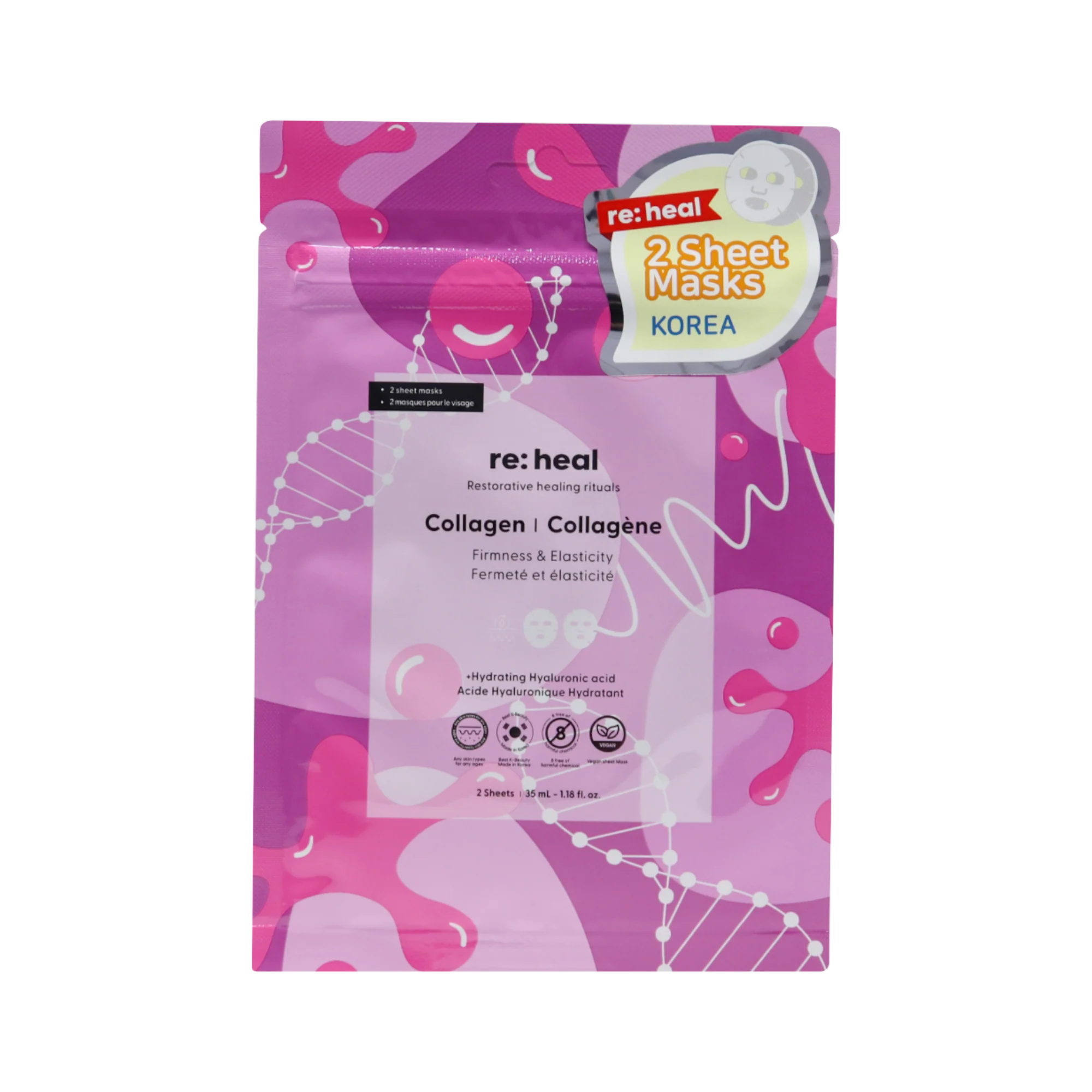 RE:HEAL COLLAGEN Maseczka w płachcie – ujędrnienie i elastyczność 35 ml (2 szt.)