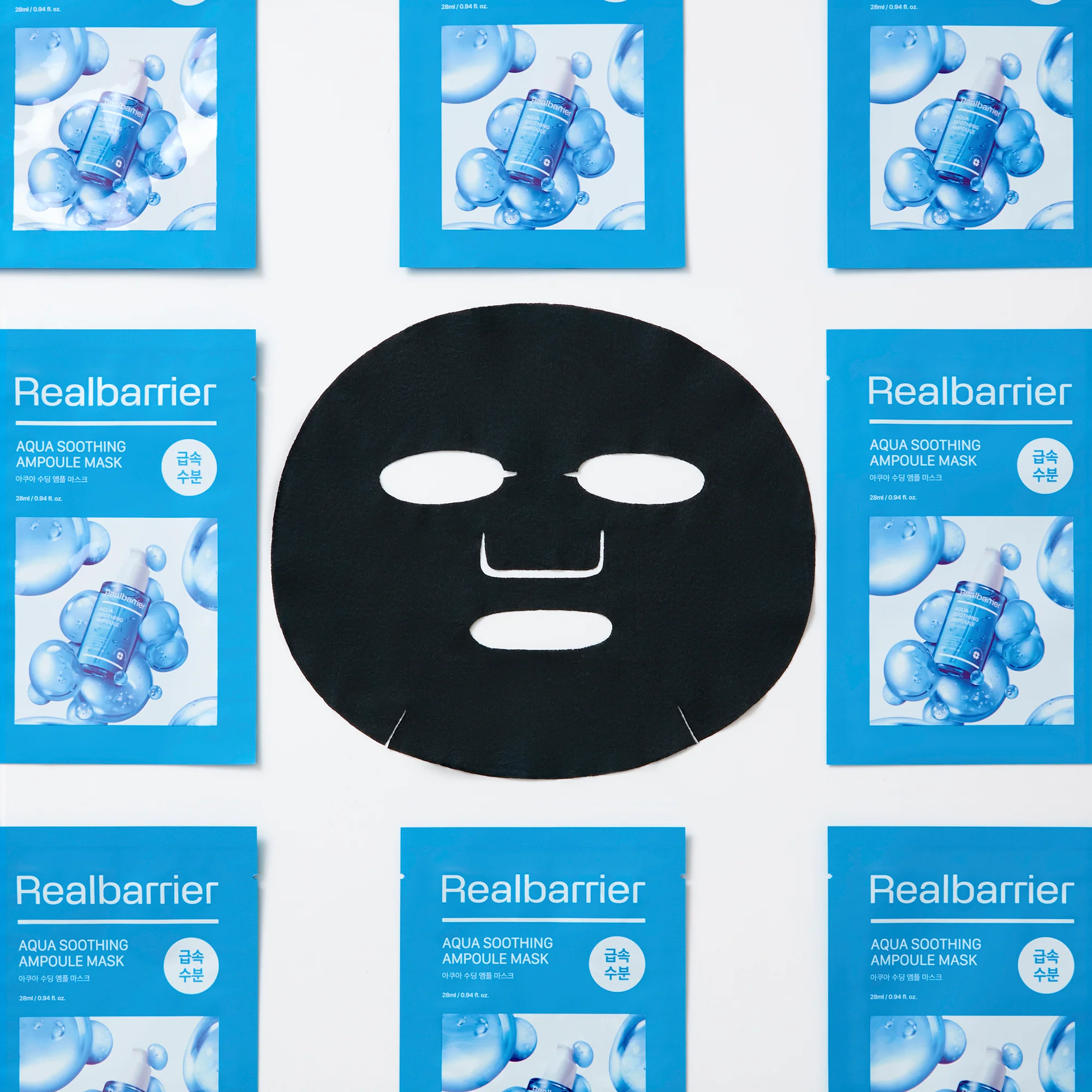 REAL BARRIER AQUA SOOTHING AMPOULE MASK Kojąca maska w płachcie 28 ml (10 szt.) - Image 3