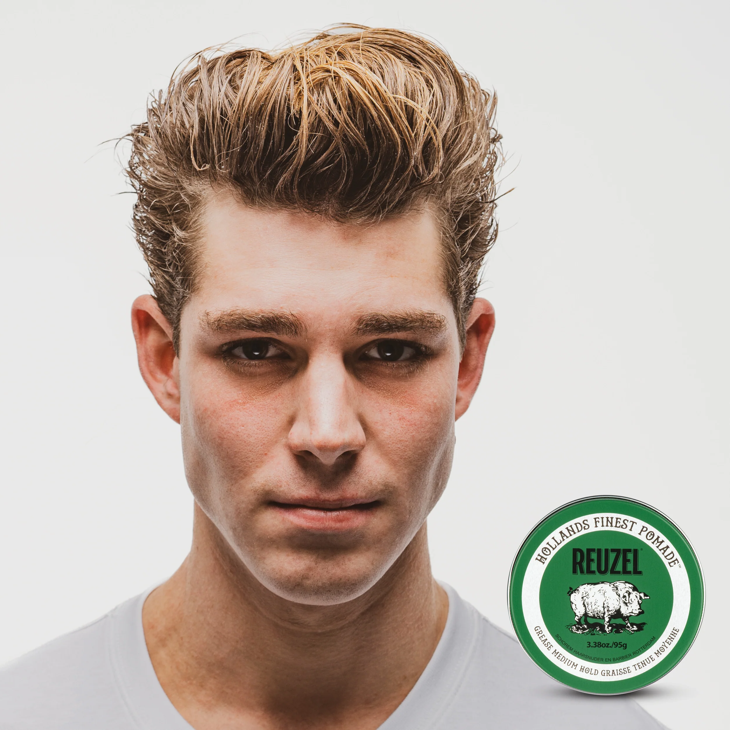 REUZEL GREEN POMADE GREASE MEDIUM HOLD Woskowa pomada do włosów o średnim utrwaleniu 95 g - Image 2