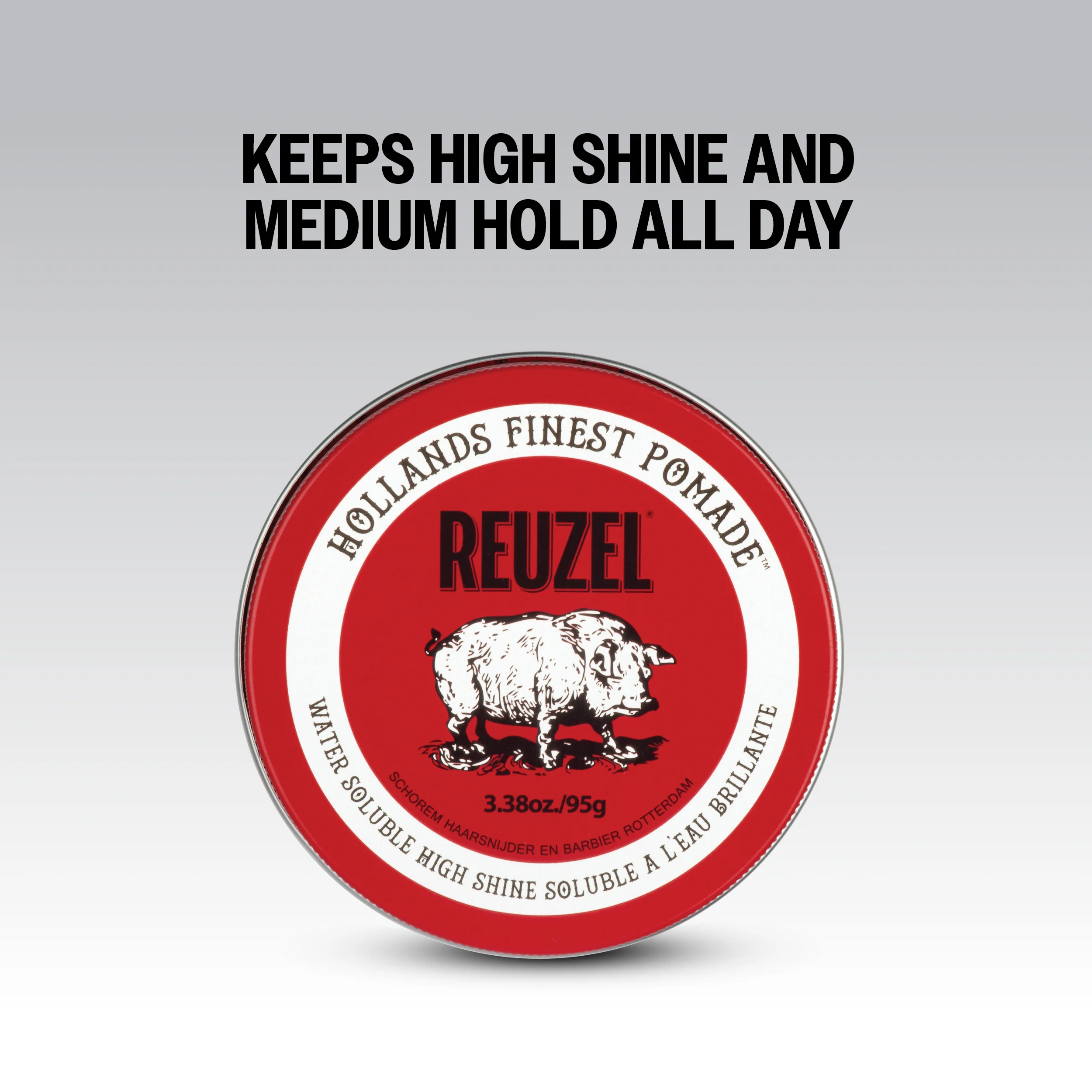 REUZEL RED POMADE WATER SOLUBLE HIGH SHINE Woda pomada do włosów o średnim utrwaleniu i intensywnym połysku 95 g - Image 4