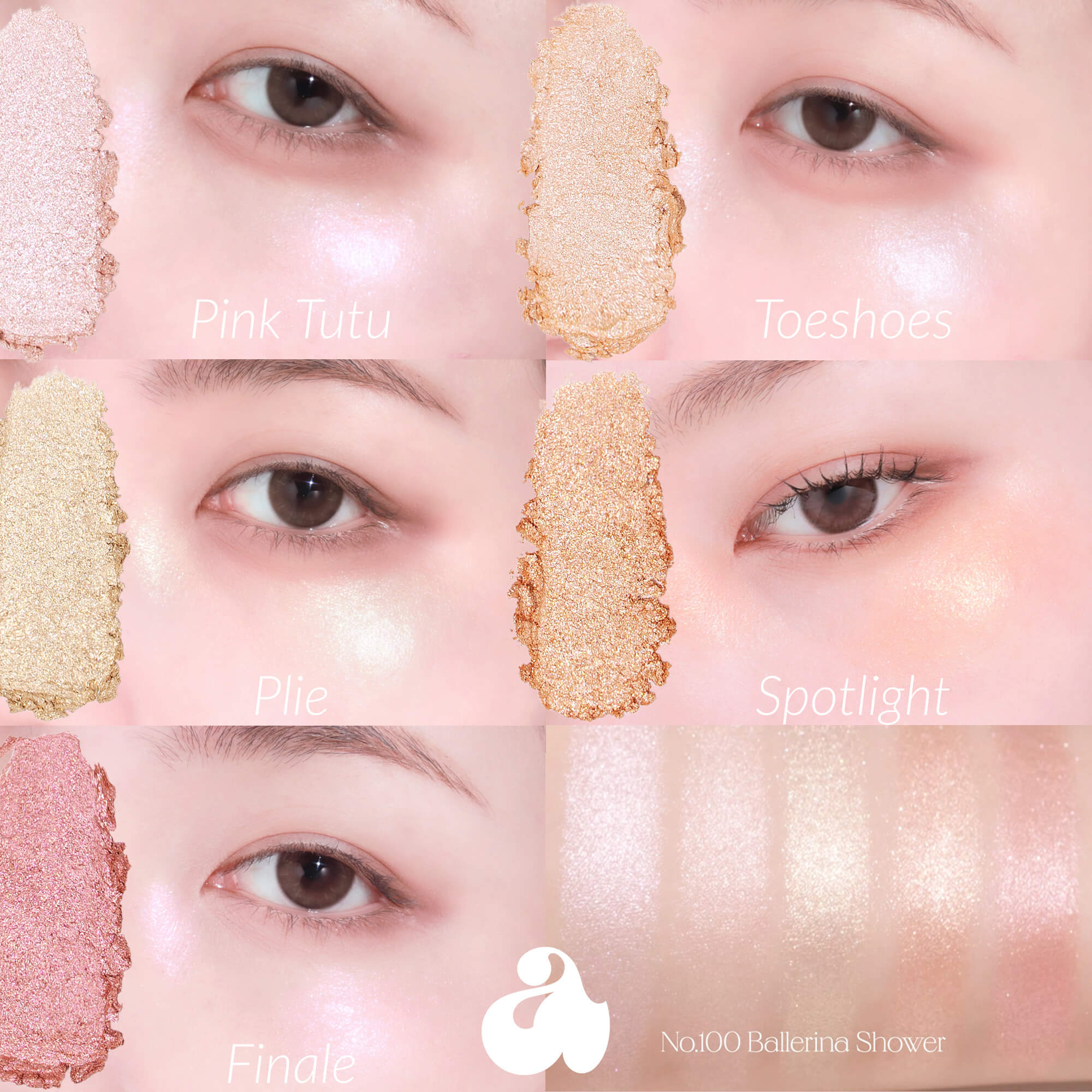 UNLEASHIA MOOD SHOWER Paleta cieni do powiek i rozświetlaczy No.100 Ballerina 4 g - Image 5