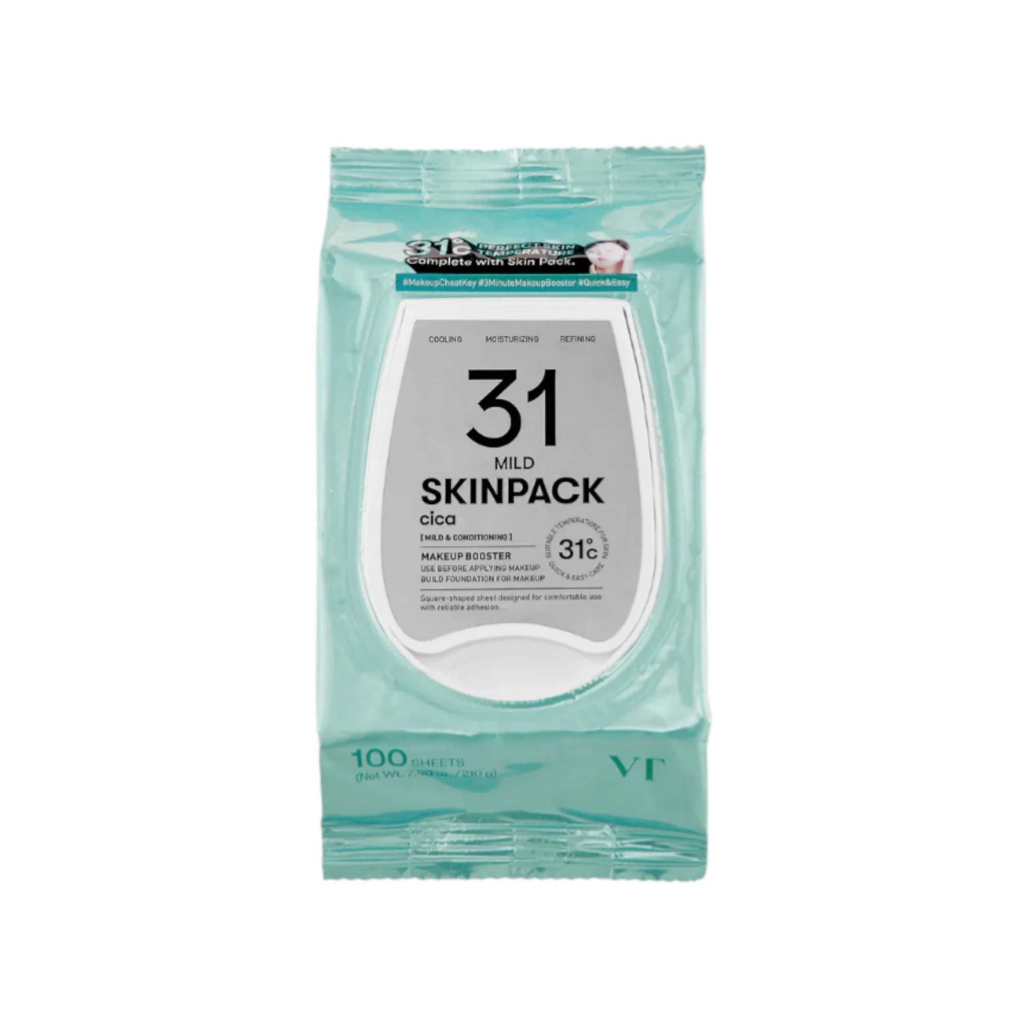 VT COSMETICS SKIN MASK PACK MILD Zestaw kojących płatków do twarzy o działaniu nawilżającym 100 szt.